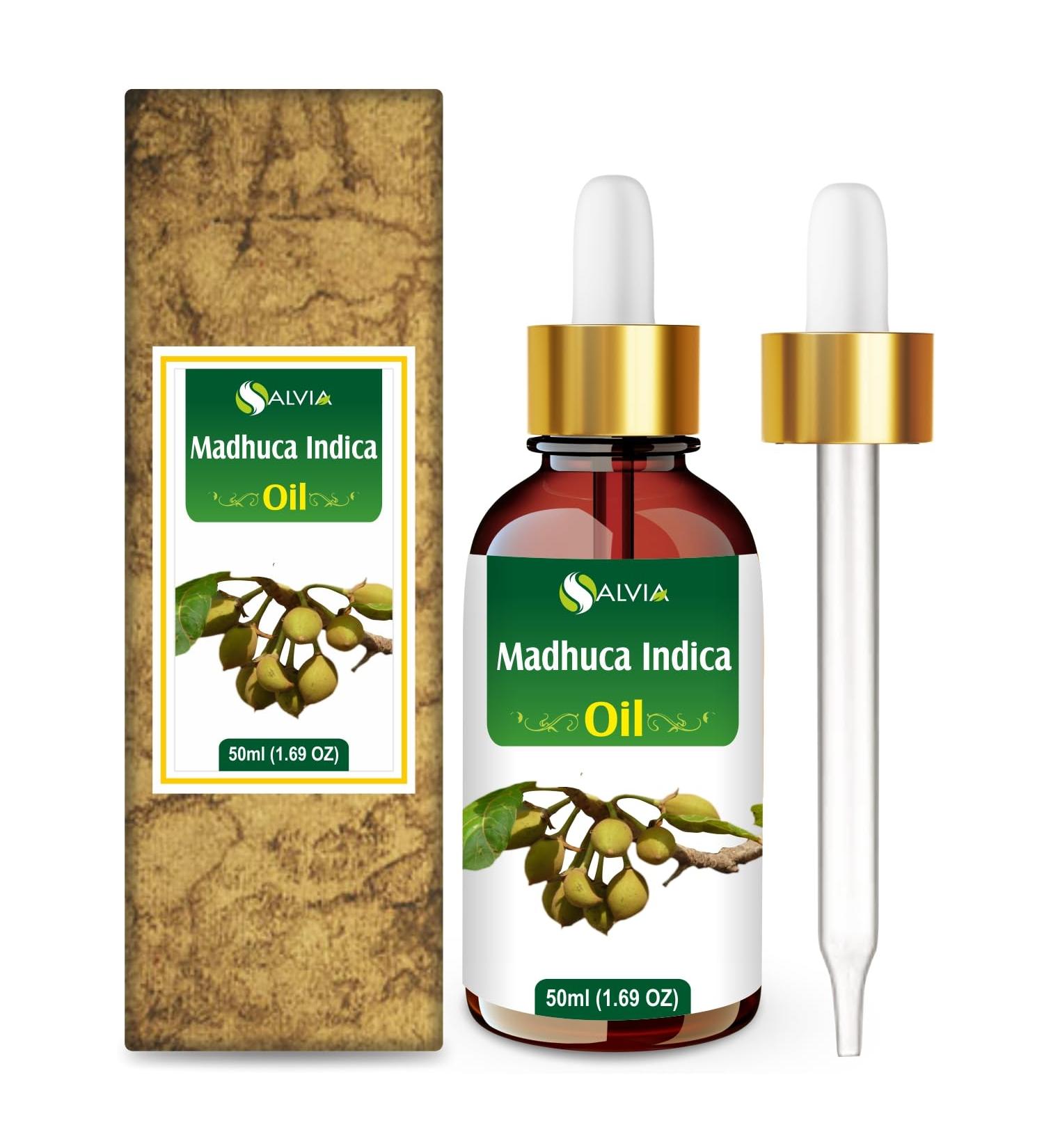 Salvia Madhuca Indica Oil (Mahua) - Pure Cold Pressed Carrier Oil for Aromatherapy | 50 ML with Dropper - Buy Online on GoSupps.com