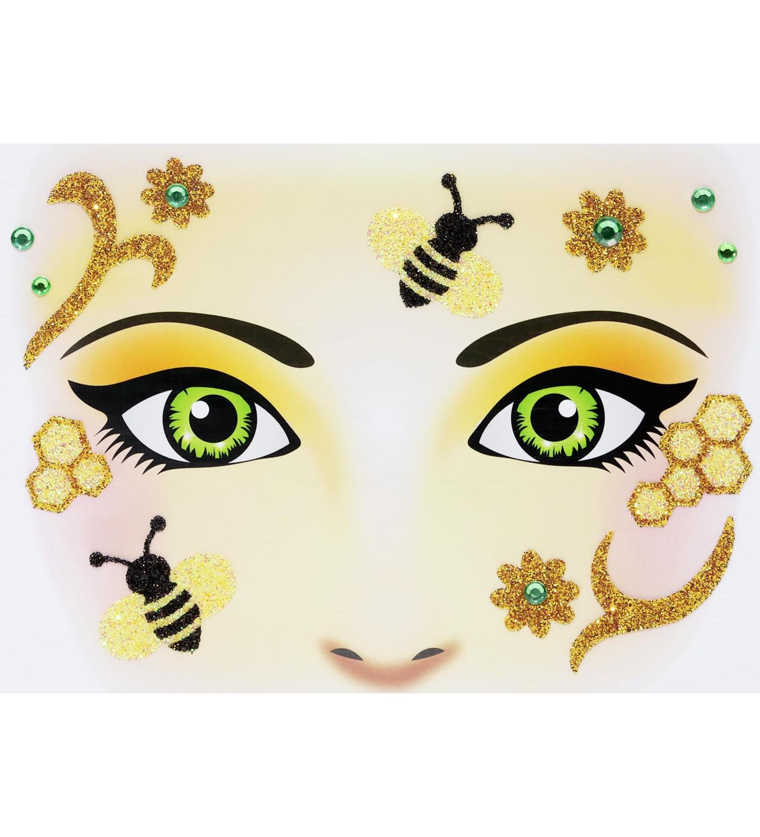 Bee Face Jewels - Self-Adhesive Costume Gems for Halloween & Festivals | Penta Angel Stick On Stickers - Buy Online on GoSupps.com