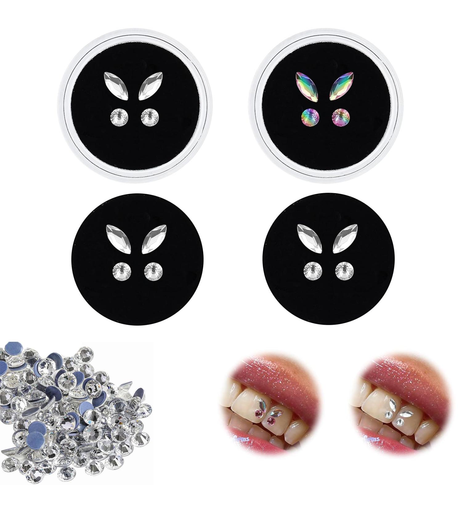 4 Pairs Tooth Crystal Gems - Tartar Jewelry & Dental Decorations | International Shipping - Buy Online on GoSupps.com