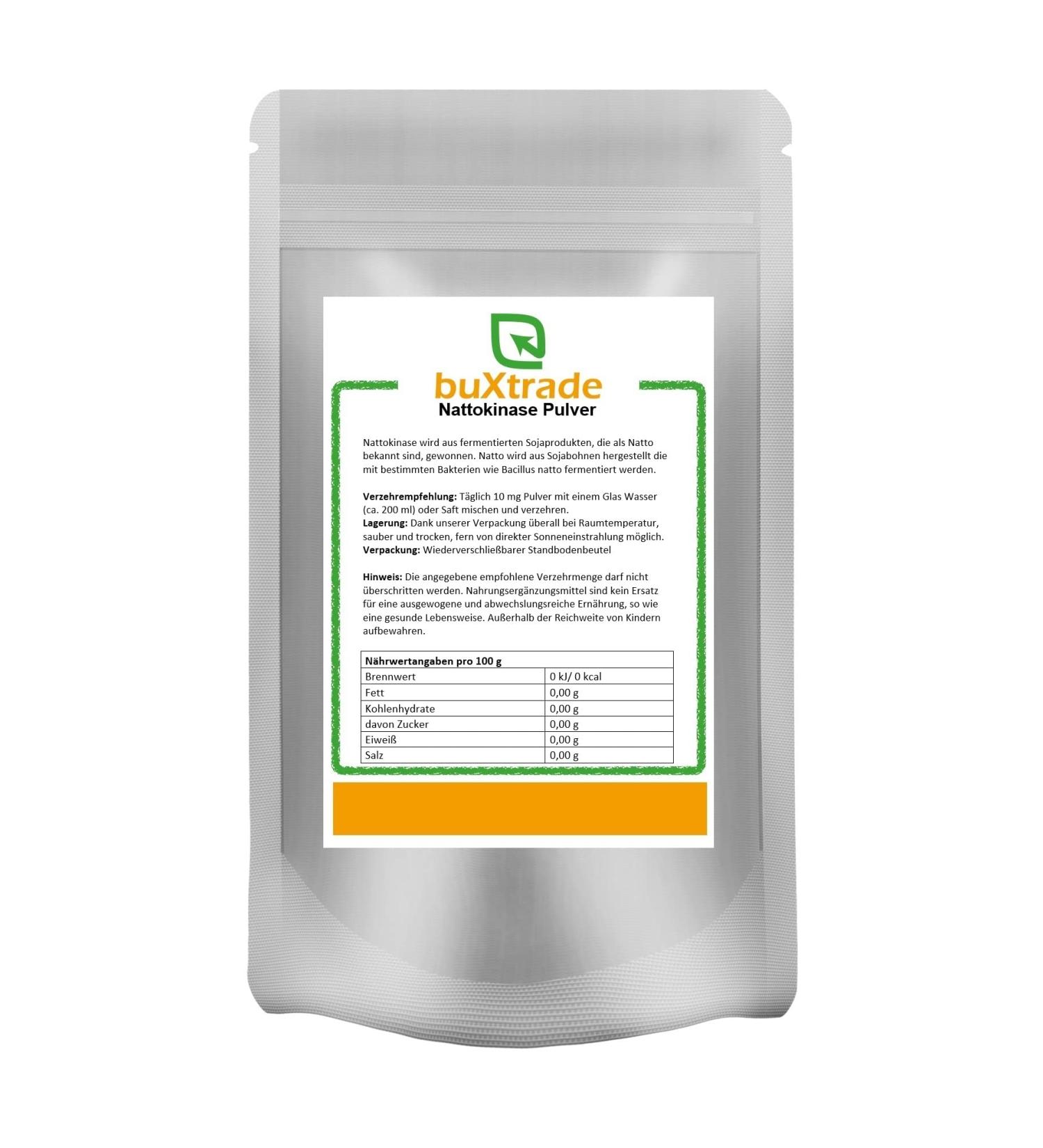 Nattokinase powder | Natto | Vegan | Buxtrade | Soybeans | various quantities (2x 500 g)