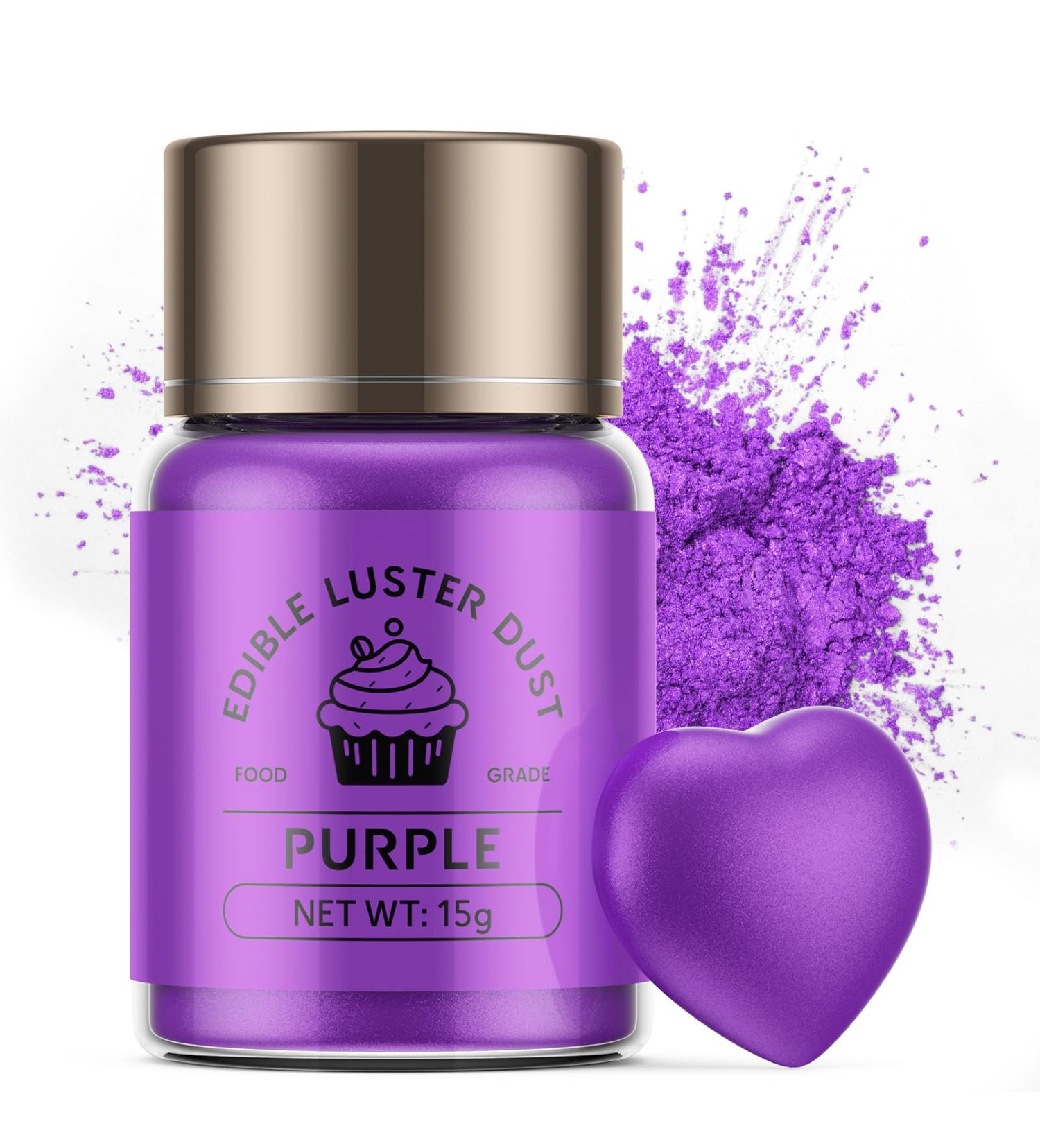 Wwtop Purple Edible Glitter - 15g Tasteless Glitter Powder for Drinks Chocolate Cakes & Cupcakes - Perfect for Easter & Desserts - Buy Online on GoSupps.com