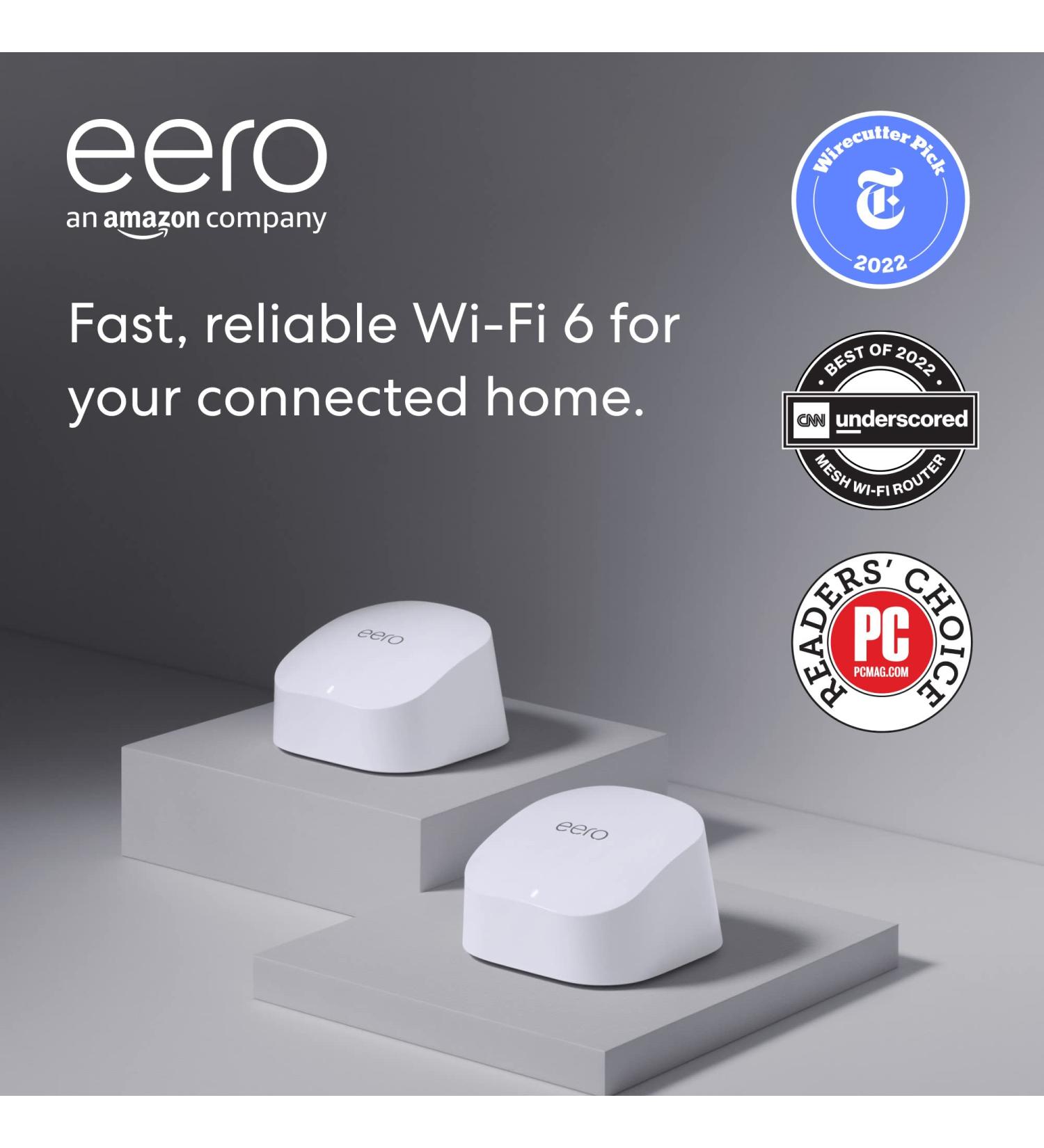 Amazon eero 6 Mesh Wi-Fi System | 500 Mbps Speed | Alexa Compatible | 3000 sq. ft. Coverage | 2-Pack (2020 Release) - Buy Online on GoSupps.com