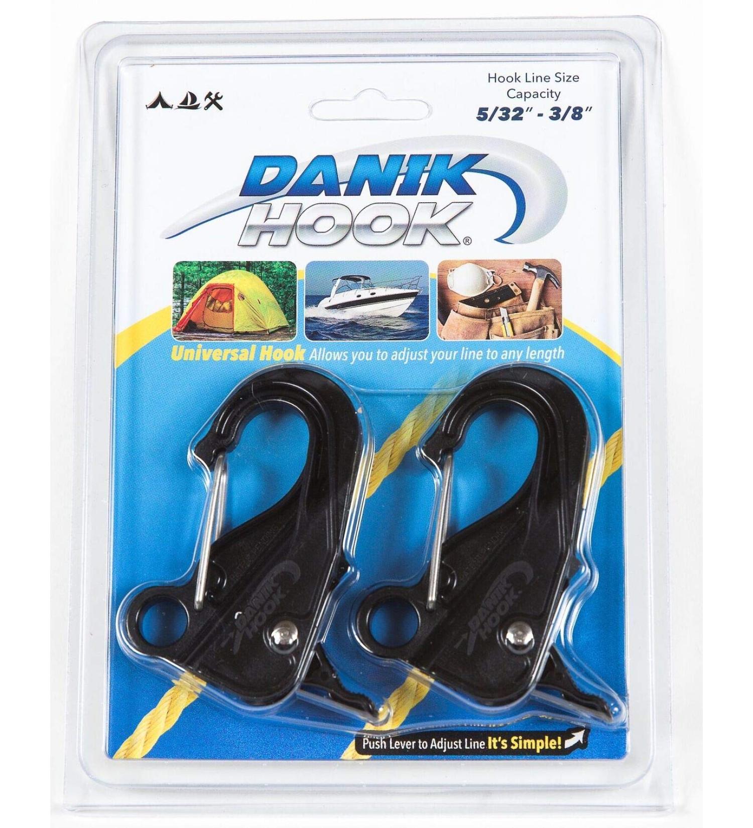 Danik Hook Mini Pack of 2 - High Strength Composite Adjustable Hooks | 300 lb Capacity | Easy Knotless Attaching System - Buy Online on GoSupps.com