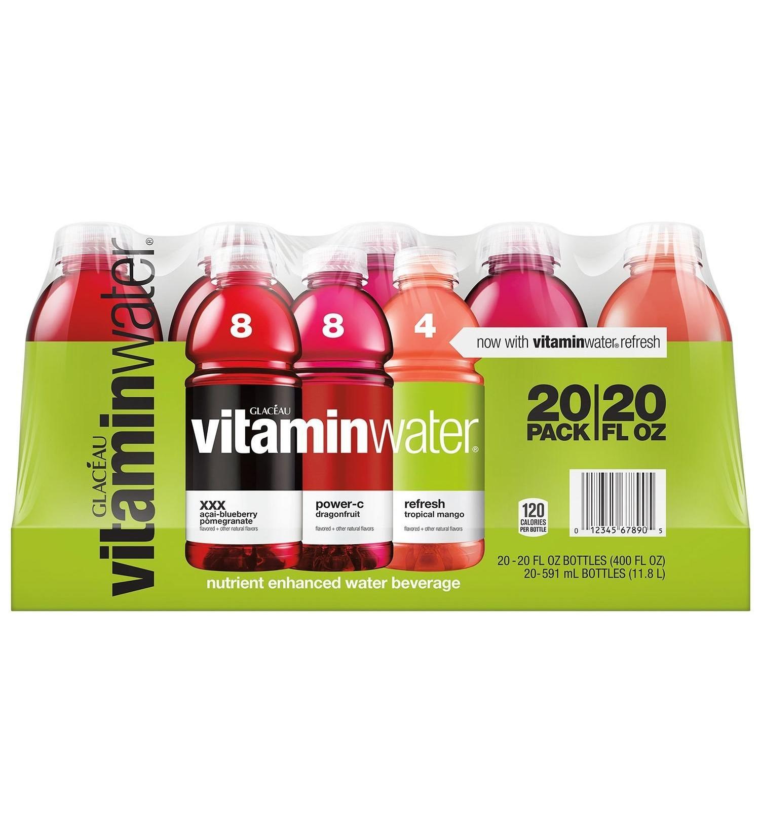 Glaceau VitaminWater Variety Bottles Pack 20 400 fl. Oz - Buy Online on GoSupps.com