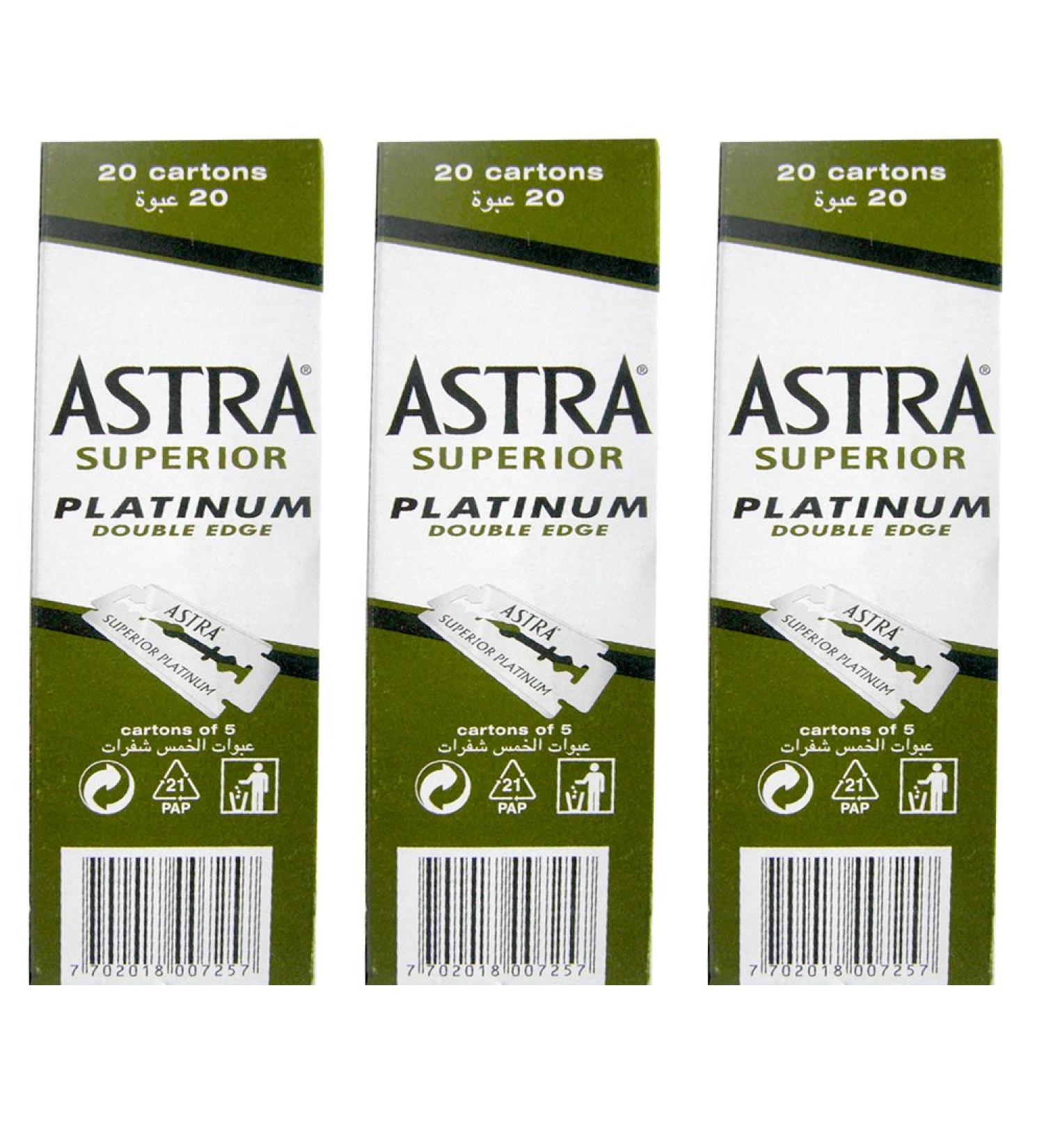 300 Astra Platinum Double Edge Safety Razor Blades (3 x 100)
