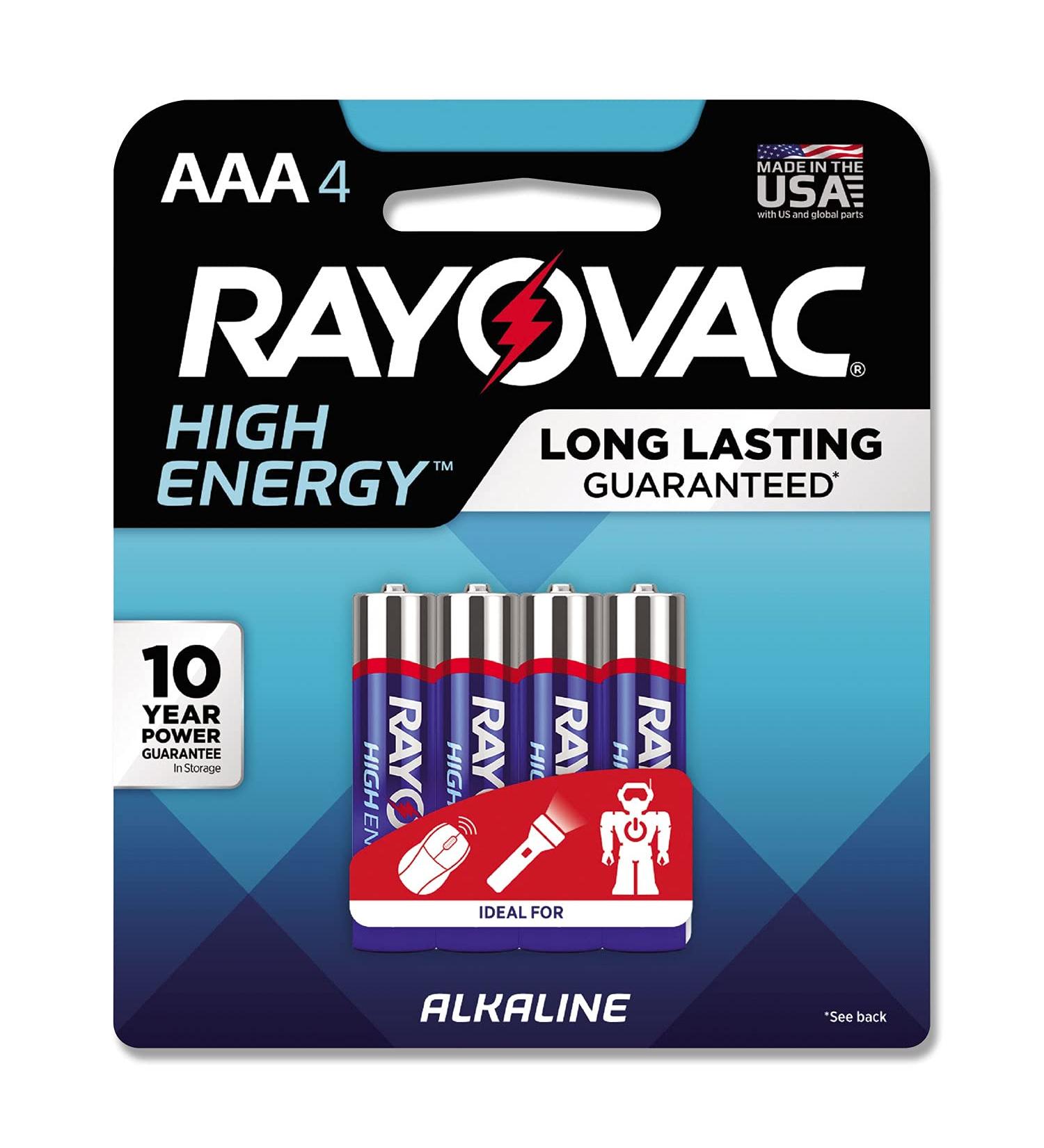 Rayovac High Energy Premium Alkaline Battery AAA 4/Pack (RAY8244K)