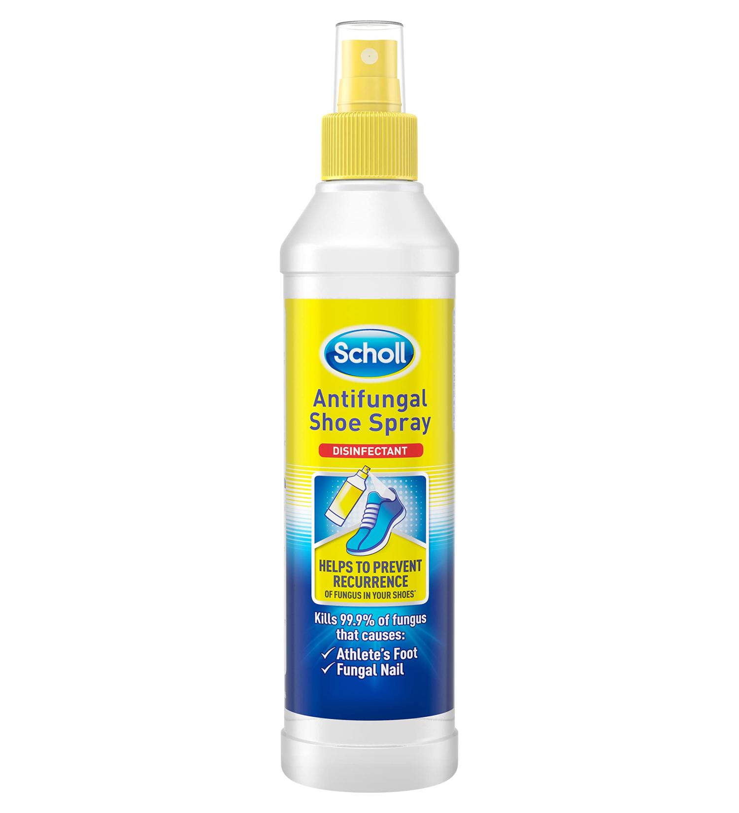 Scholl Shoe Spray Antifungal Disinfectant 250ml - Kills 99.9% of Fungal Nail & Athlete's Foot Causing Fungi & Odour Causing Bacteria Pack of 1 Single - Buy Online on GoSupps.com