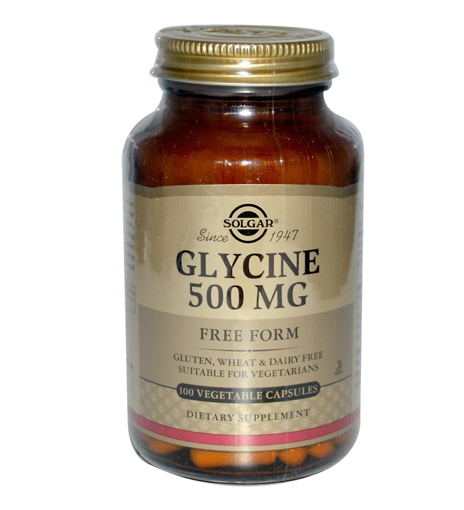 Solgar Glycine 500 mg 100 Vegetable Capsules
