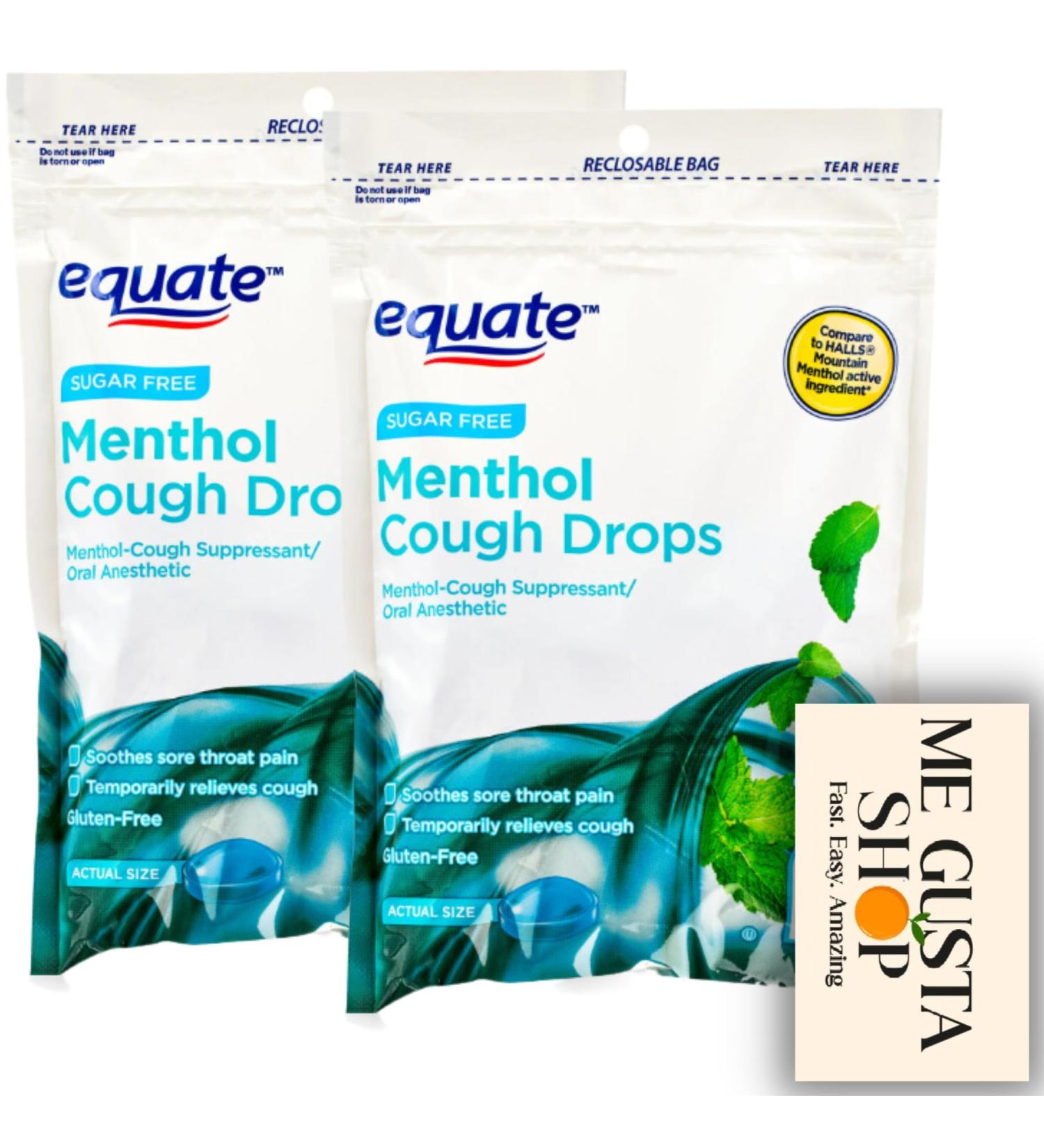 Equate Sugar-Free Menthol Cough Drops 70 Count Pack of 02 140 Total + me Gusta Sticker - Buy Online on GoSupps.com