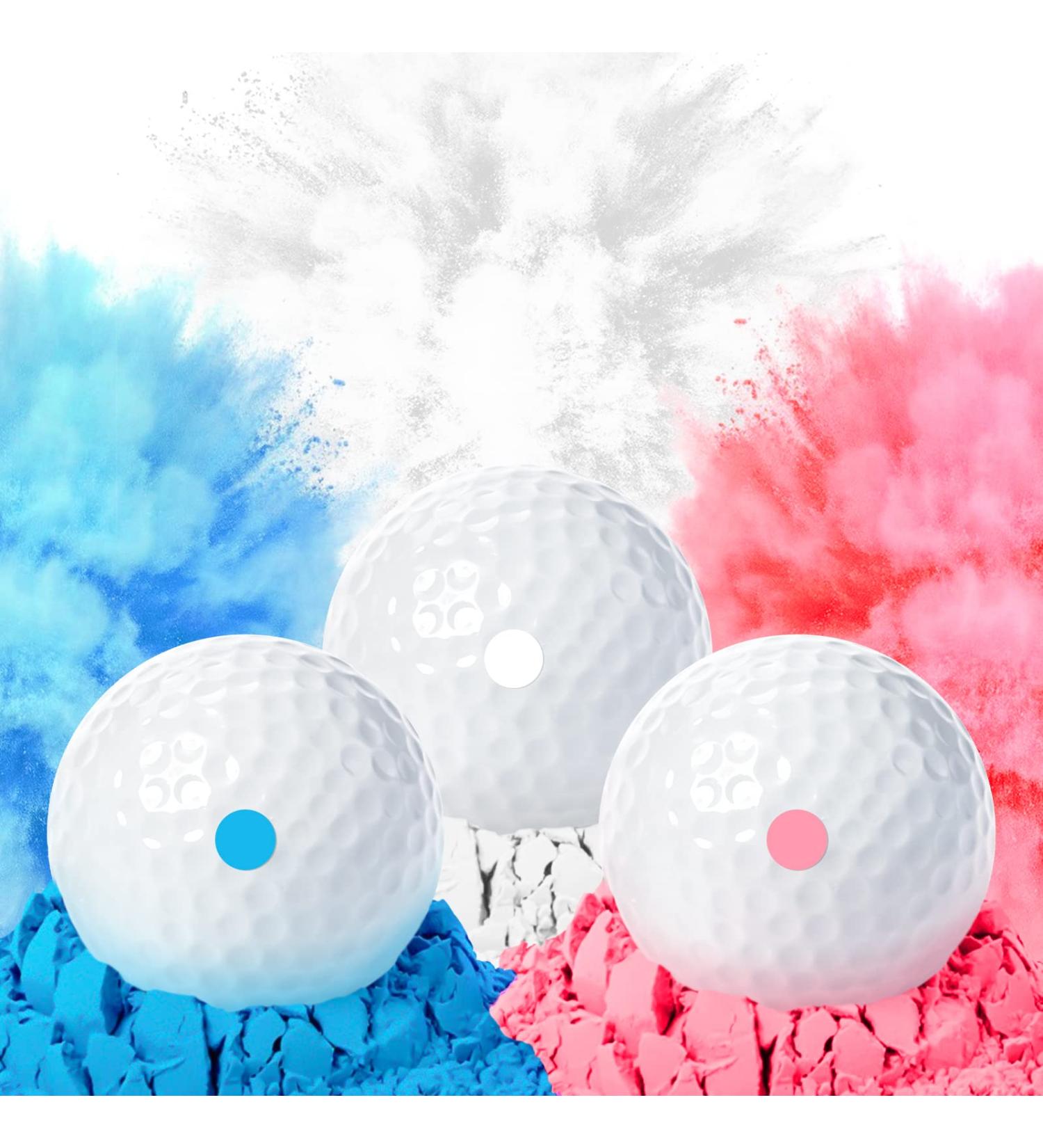 THIODOON Exploding Golf Balls for Golf Party Gender Reveal Golf Balls Prank Golf Balls Funny Joke for Golfers Best Gift for Expecting Parents 3 Piece Set(3 White/Blue & Pink & White) 3 pack:pink+blue+white - Buy Online on GoSupps.com