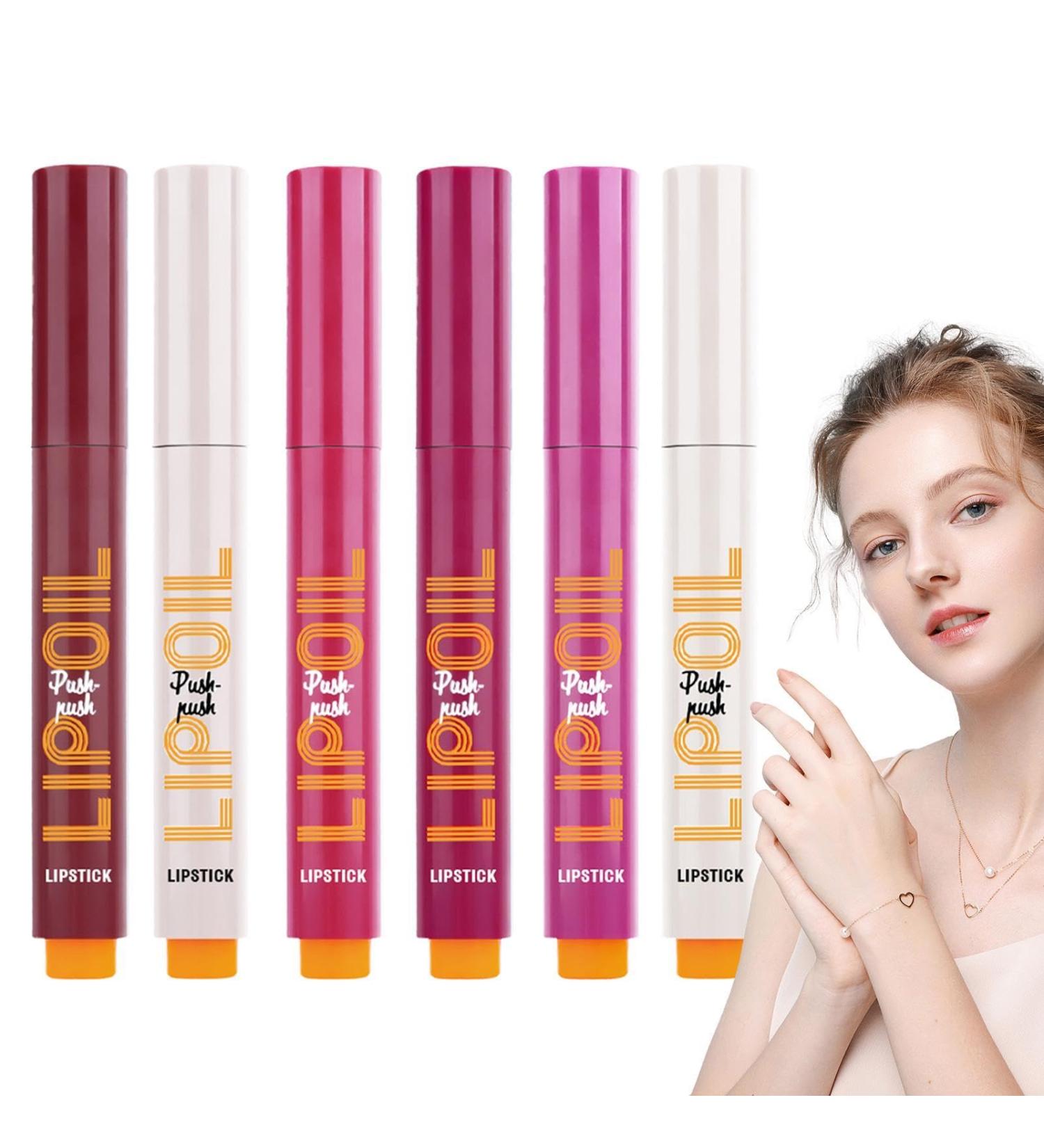  Opilroyn Clicky Lip Gloss Pen Clicky Lip Pen - Moisturizing Solid Lip Gloss Lipstick Set of 6 Waterproof Lip Gloss Moisturizing Lip Oil for Women - Buy Online on GoSupps.com