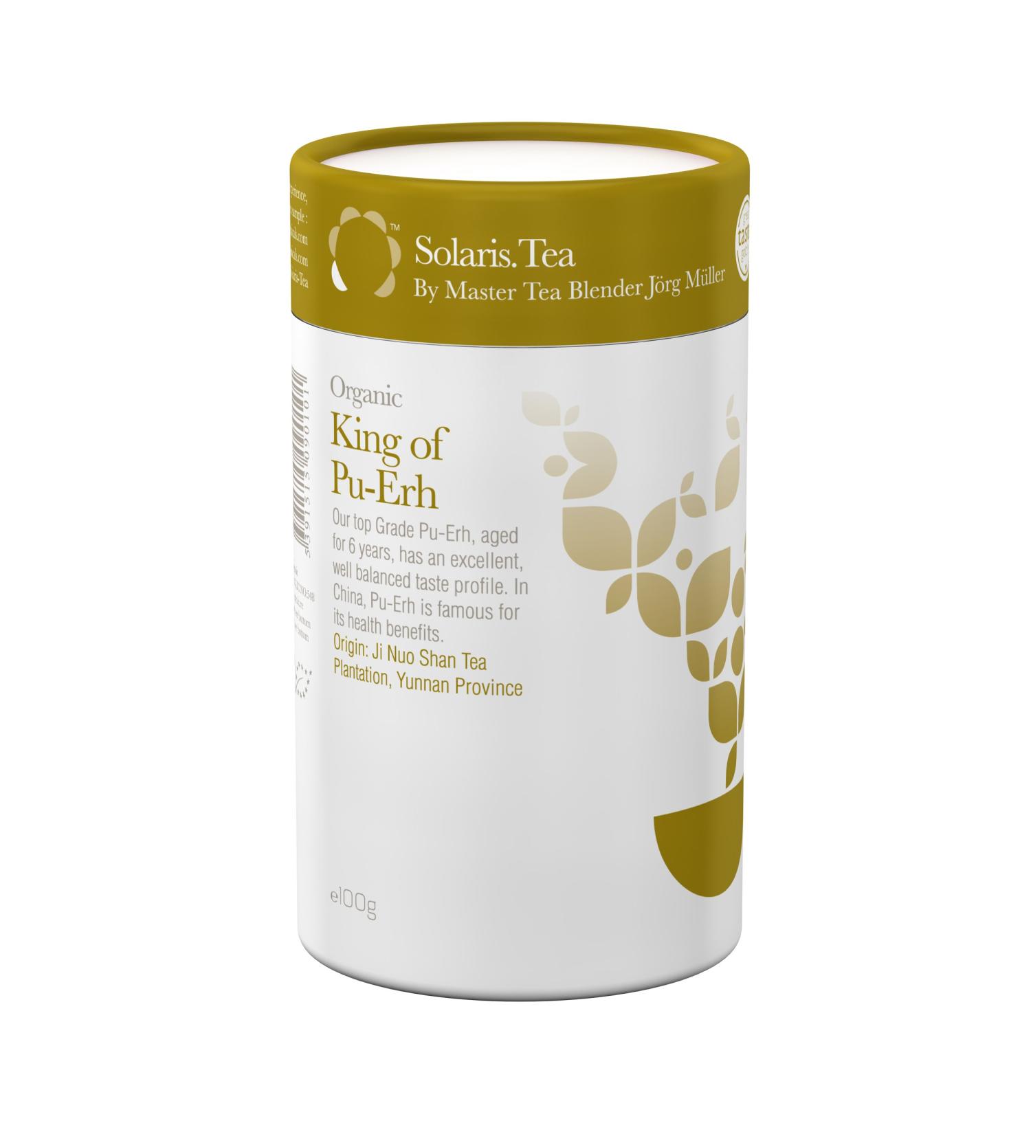 Organic Solaris Tea King of Pu Erh 100g Loose Whole Leaf Black Tea - Pack of 1 - Buy Online on GoSupps.com