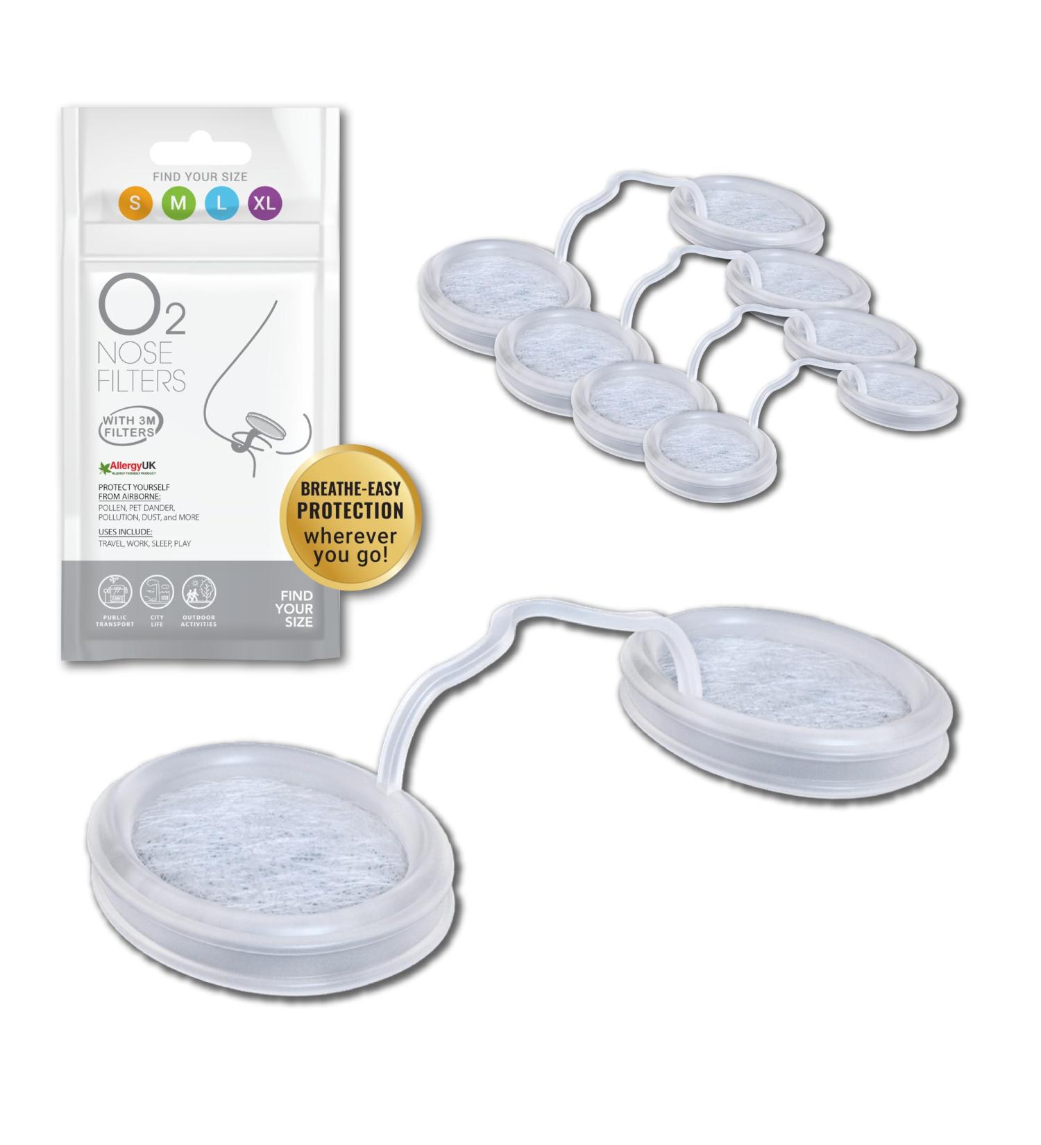 O2 Nose Filters with 3M Filtration - Nasal Screens for Allergies Dust & Smoke - Drug-Free & Latex-Free Nose Filters - Invisible Allergy Protection (Trial Pack 4 Sizes) Trial Pack for Sizing - Buy Online on GoSupps.com