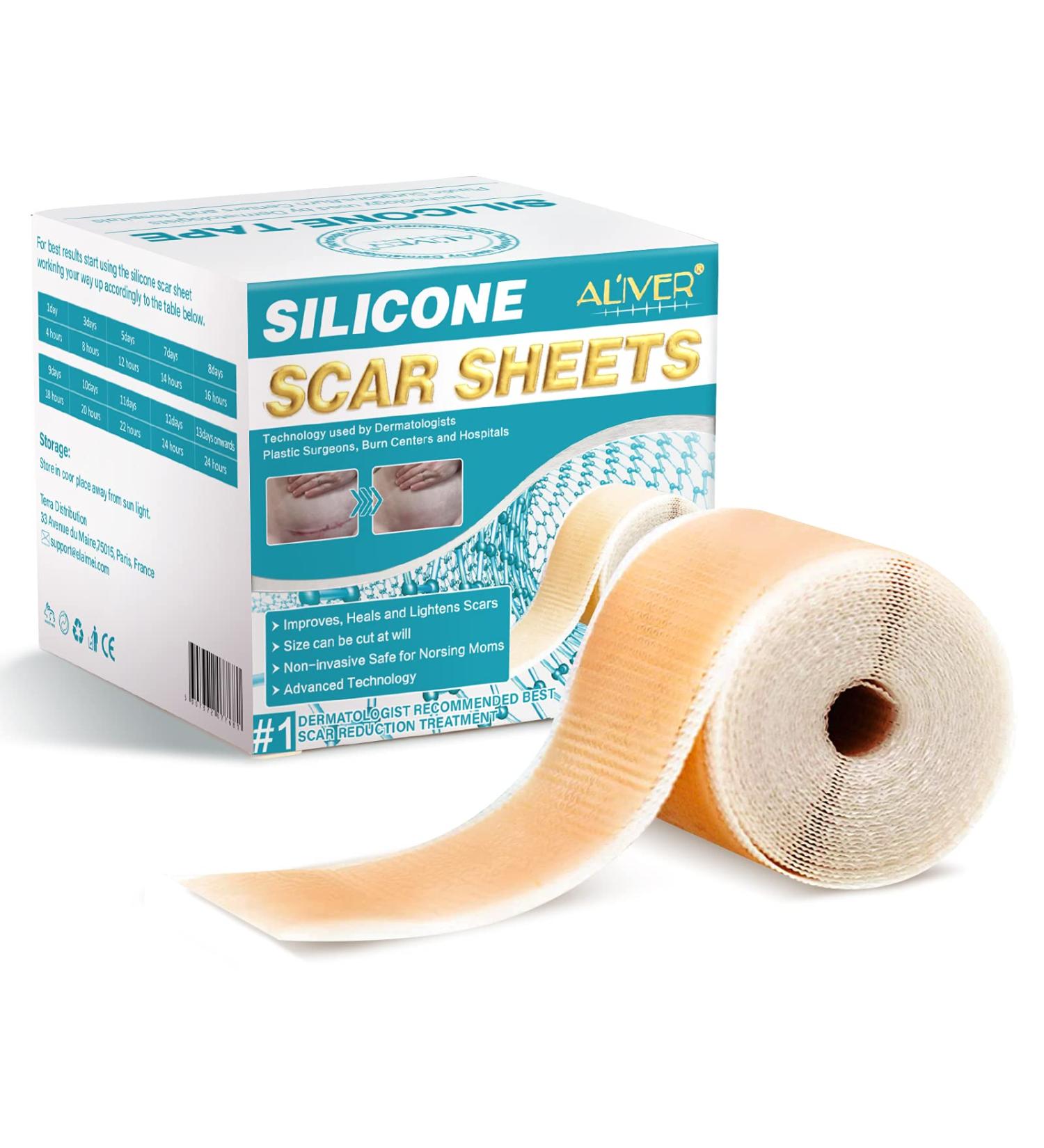 Silicone Scar Tape Roll for Surgery Scars - Easy Tear Removal - 1.6x120 - Medical Grade Soft Silicone Sheets - Buy Online on GoSupps.com