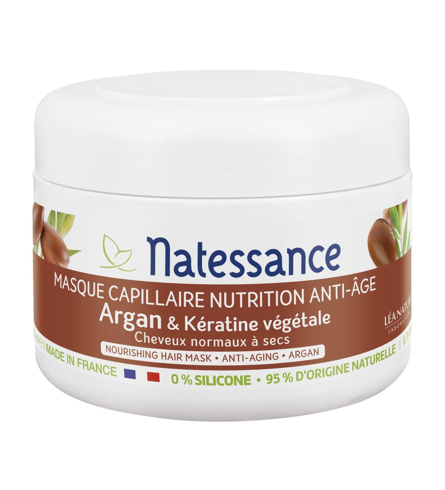 Natessance Masque Capillaire Anti-Age Argan et K ratine 200ml 1 unit (Lot de 1)