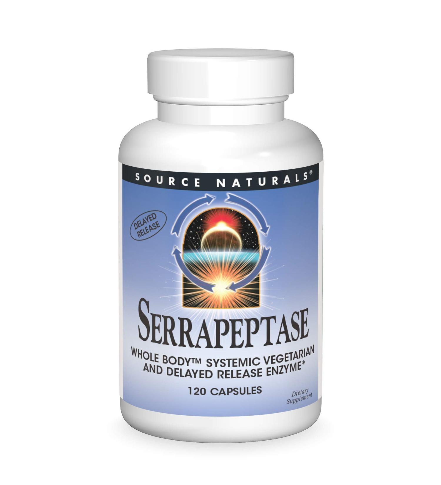 Source Naturals Serrapeptase 120 Capsules - Natural Anti-Inflammatory & Enzyme Support - Buy Online on GoSupps.com
