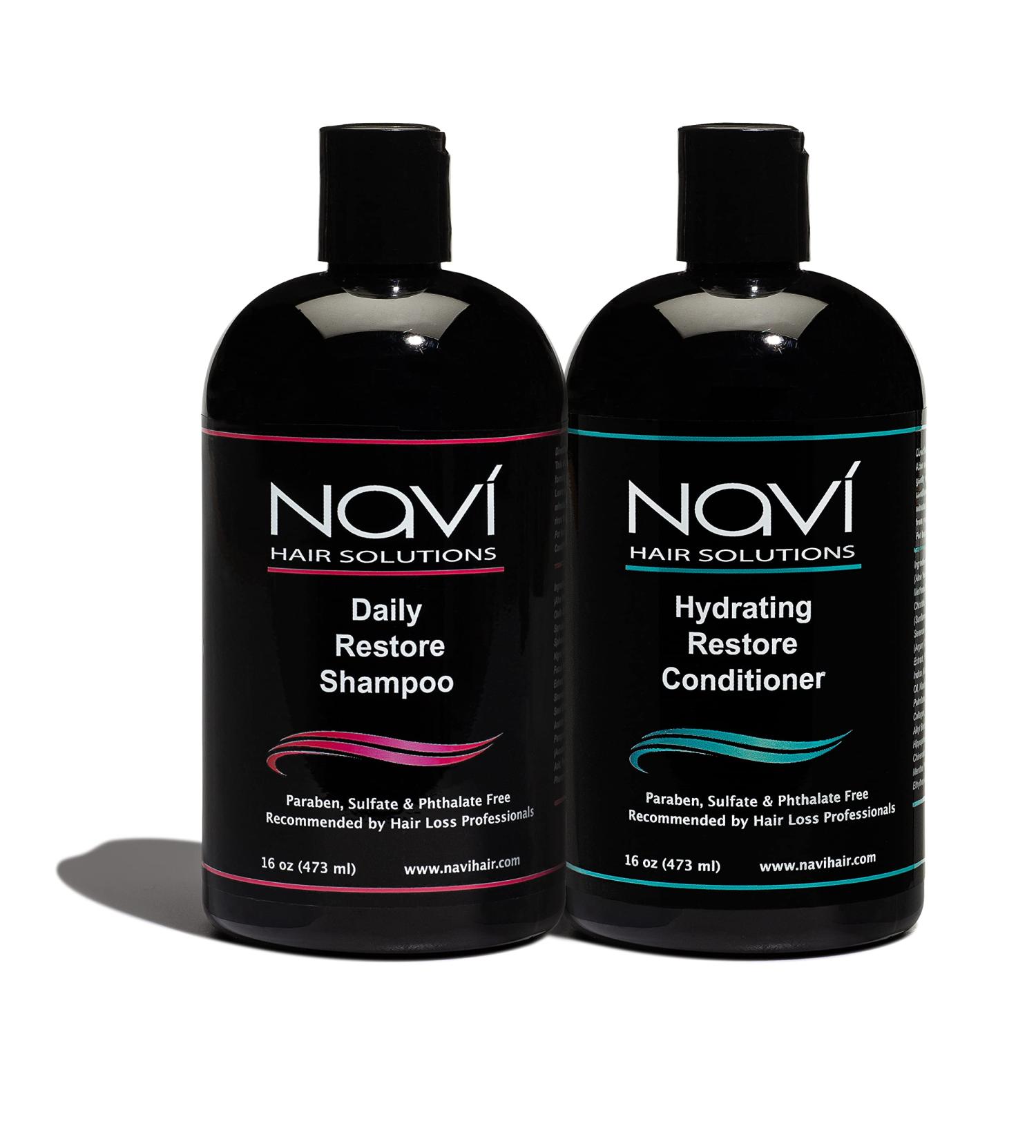 Navi Hair Growth Shampoo & Conditioner Set - Natural DHT Blocker for Thinning Hair - Safe for Color Treated Hair - Sulfate Free - Hair Regrowth for Men and Women - 2 x 16 oz - Buy Online on GoSupps.com