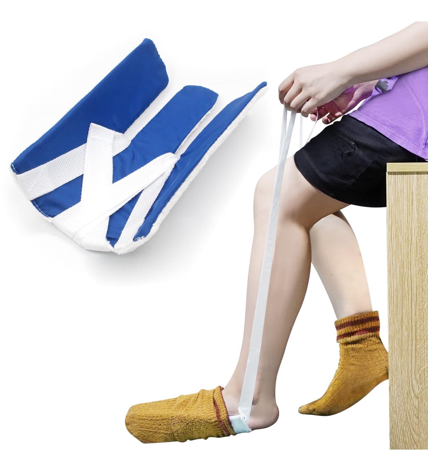 Homymusy Sock and Stocking Aid - Ideal for Elderly, Disabled, Pregnancy, Hip, Knee, or Back Injuries - Blue (1) - Buy Online on GoSupps.com
