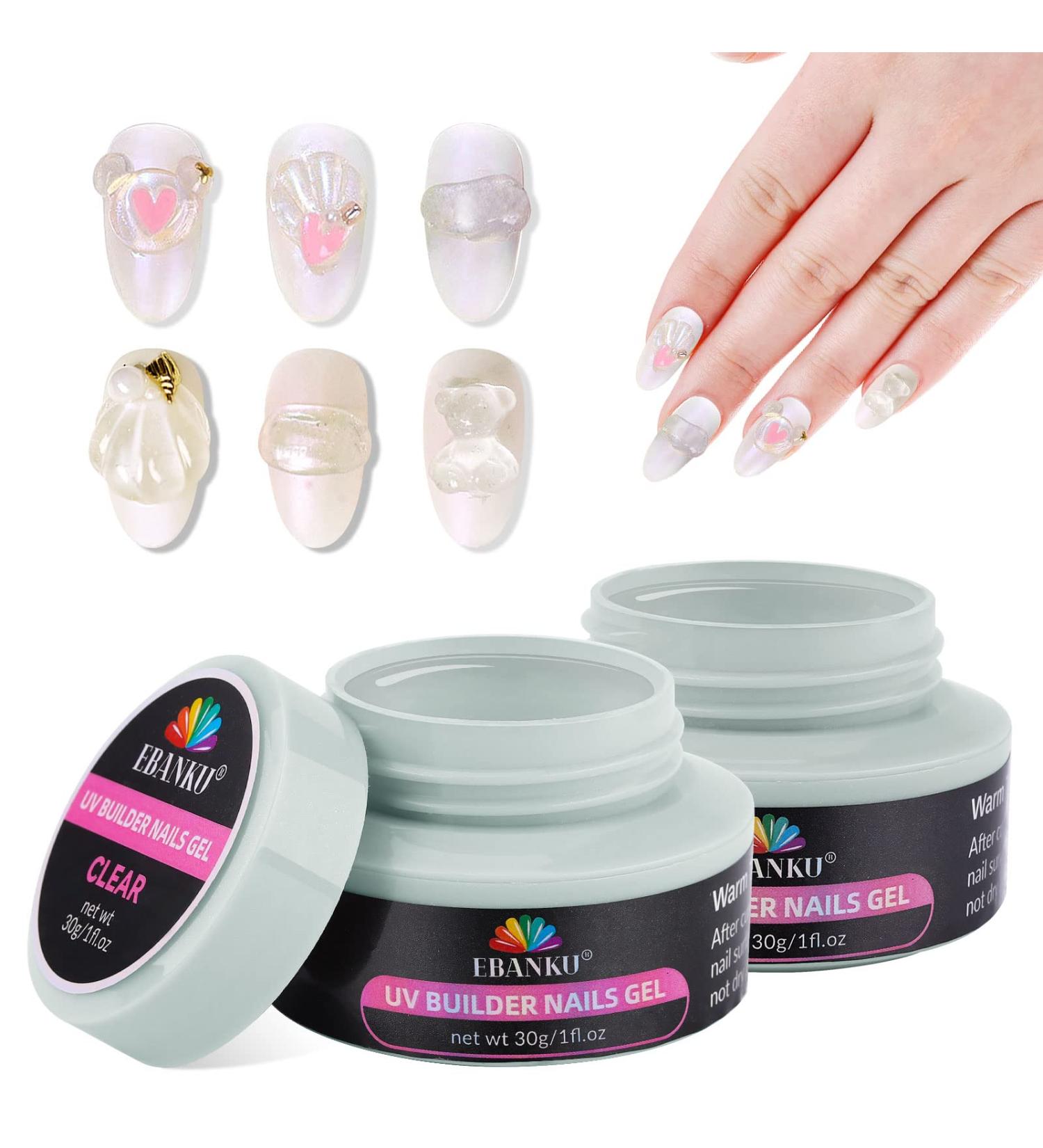 EBANKU Solid Builder Gel 30ml - 2PCS Sculpting & Extension Gel for Natural Nails - Clear Hard Gel for Professional Salon & DIY Nail Extensions - Buy Online on GoSupps.com