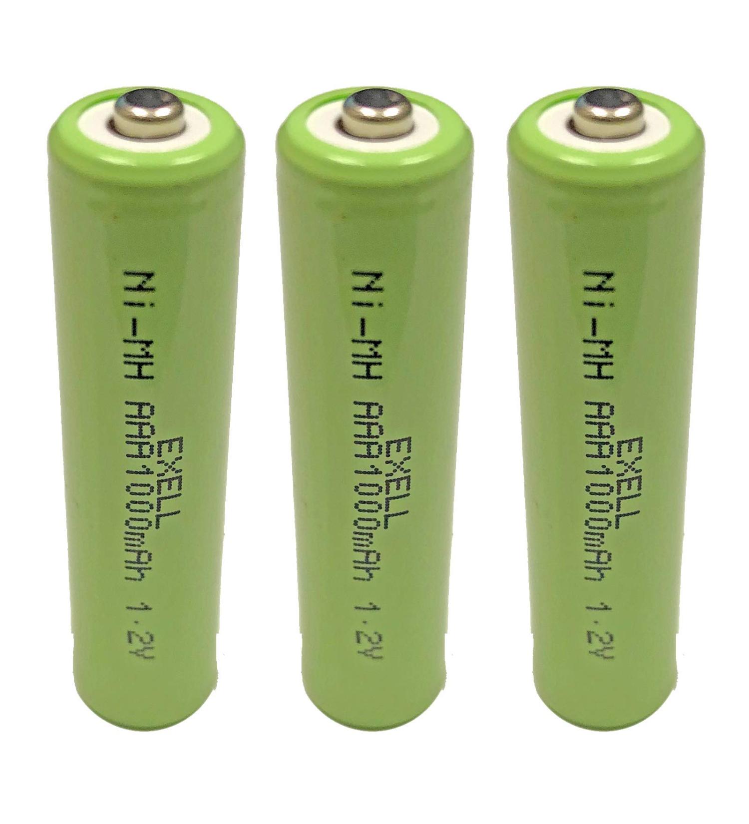 Buy (3-PACK) Exell 1.2V Nickel-Metal Hydride Rechargeable AAA Batteries - 1000 mAh Replacement for Radios & Tech Devices - International Shipping Available - Buy Online on GoSupps.com