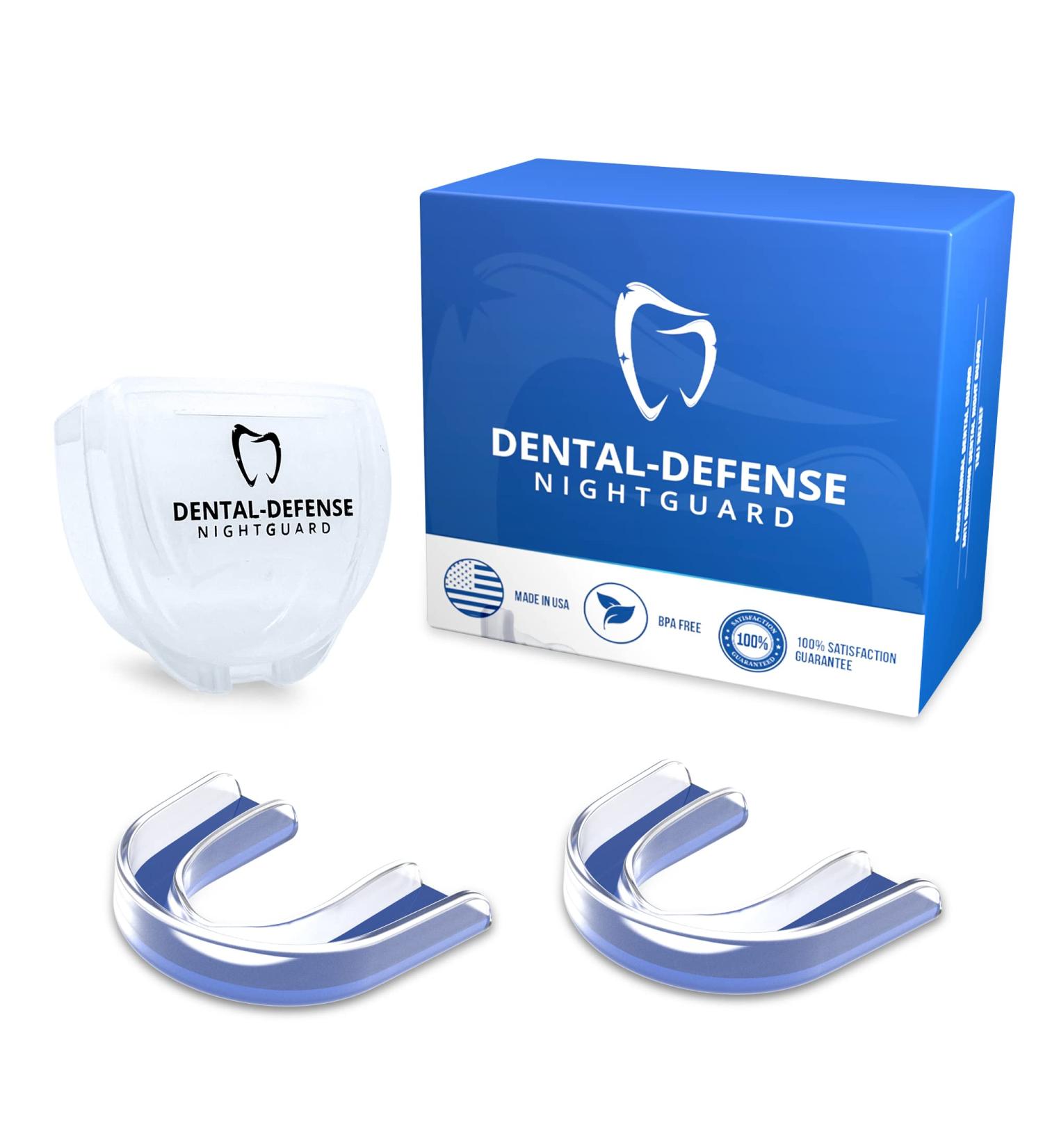 Dental Defense Premium Hard Surface Nightguard 2 Pack - Customizable Fit Mouth Guard for Teeth Clenching & Bruxism - Made in USA - Buy Online on GoSupps.com