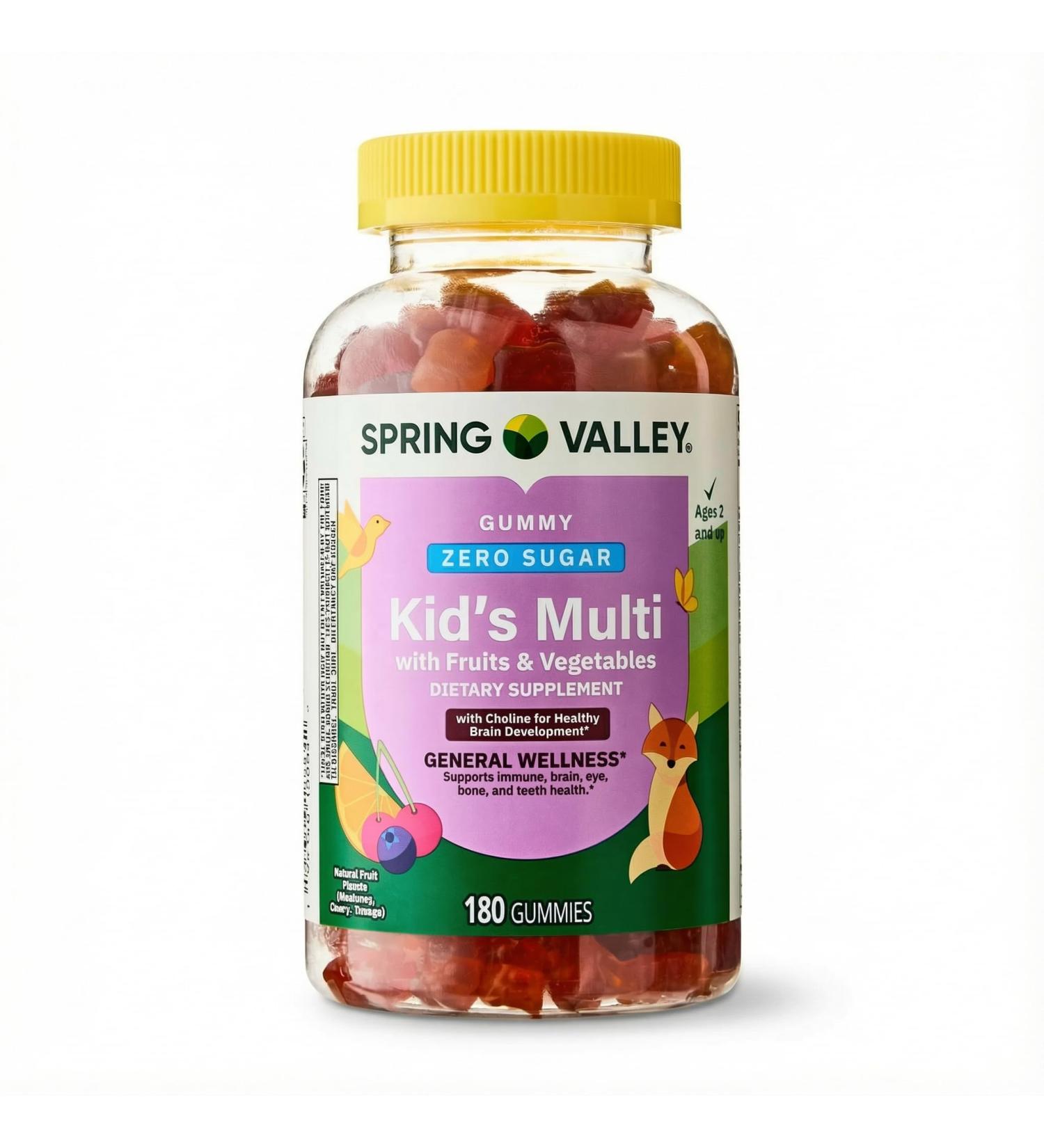Kids Multivitamin Gummies Zero Sugar Vitamins Kids Daily Formula with Choline Chewable Gluten Free 180 Count - Buy Online on GoSupps.com