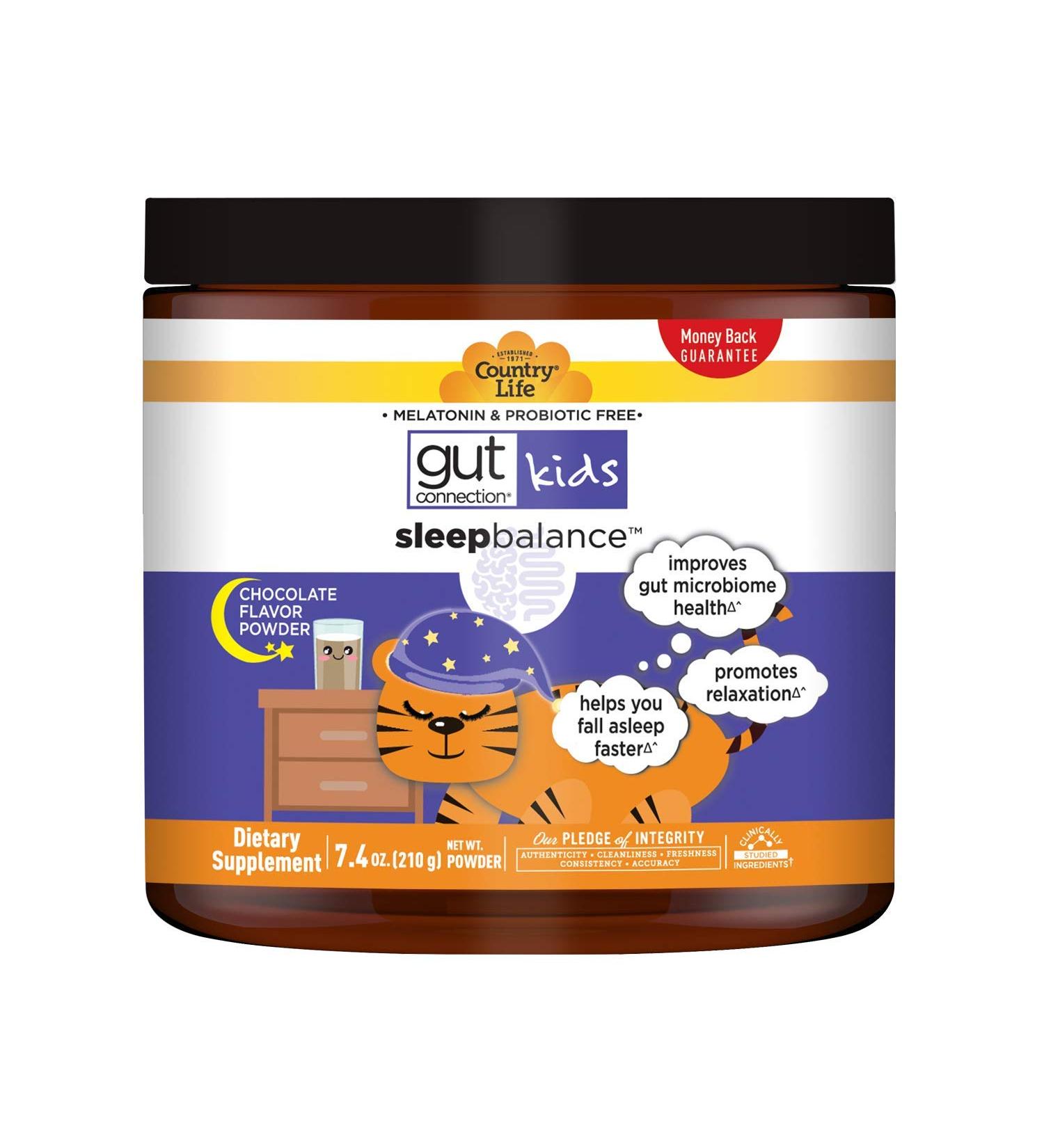 Country Life Gut Connection Kids Sleep Balance Chocolate Powder 5.1 oz - Natural Sleep Support - Buy Online on GoSupps.com