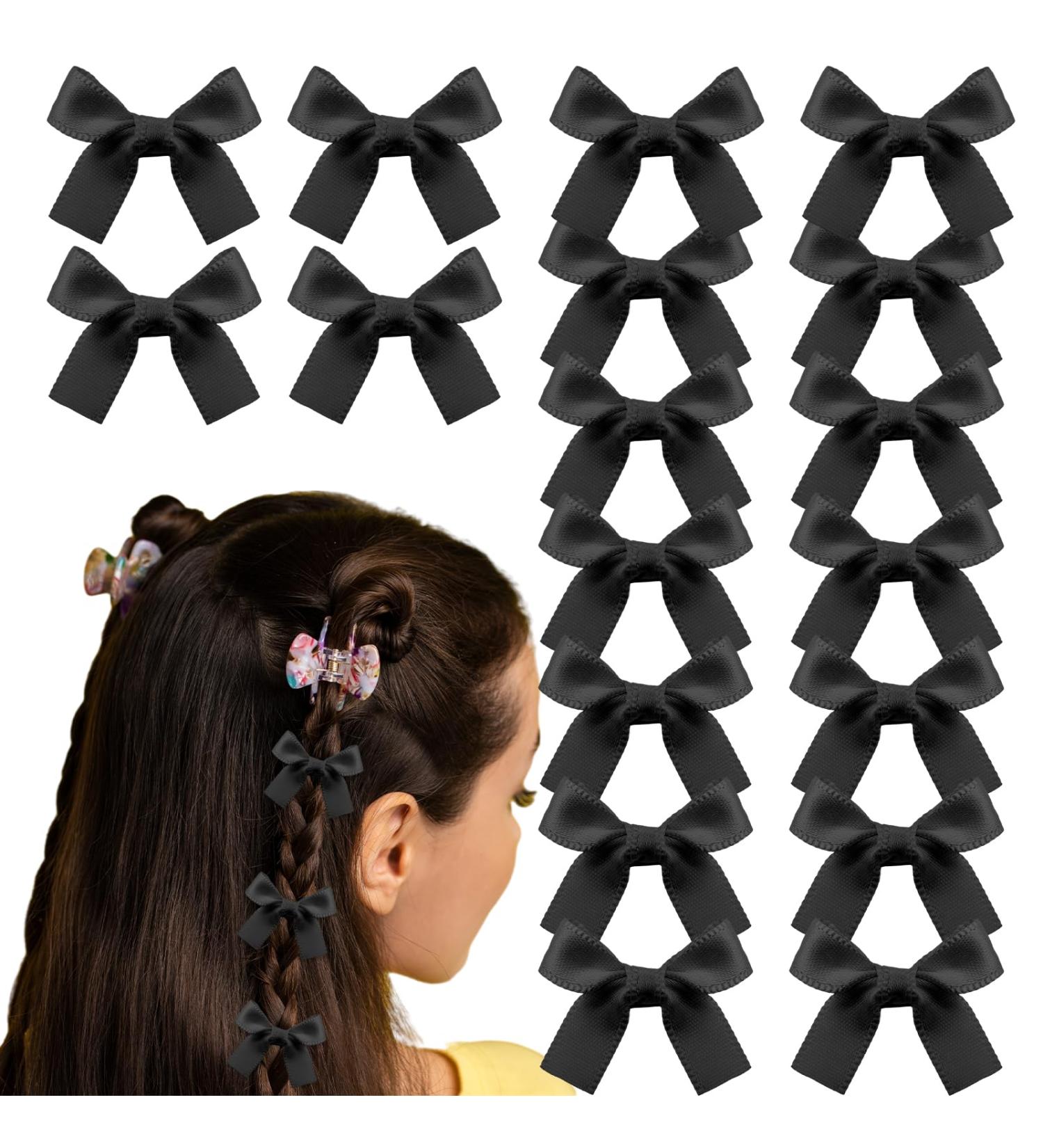 Buy Hair Loop Small - 40 Pieces Mini Bow Hair Accessories for Women Girls & Children | Cute Black Crocodile Clips - Buy Online on GoSupps.com