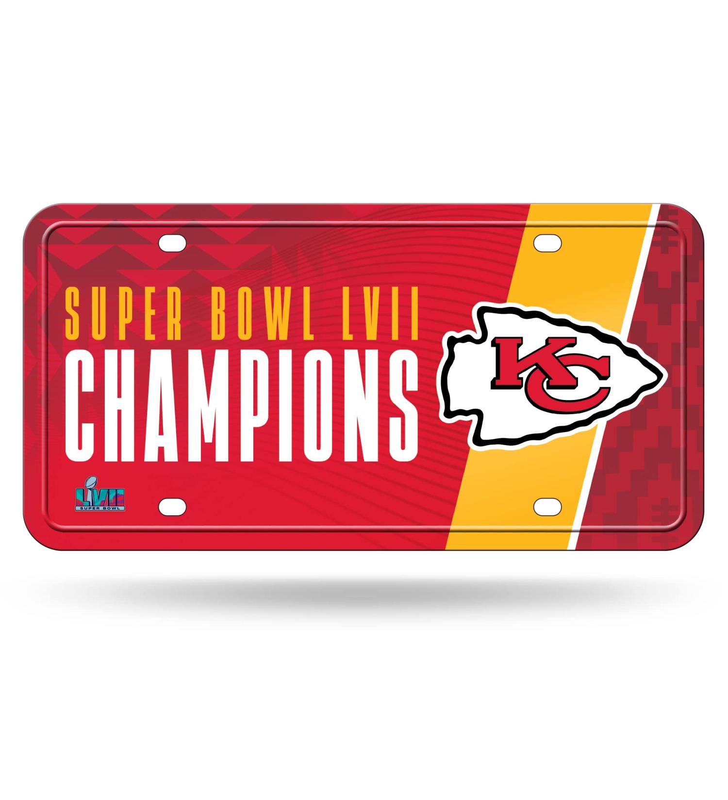 NFL Kansas City Chiefs 2023 Super Bowl Champions Metal Auto Tag - Ideal for Trucks, Cars, and SUVs - Buy Online on GoSupps.com