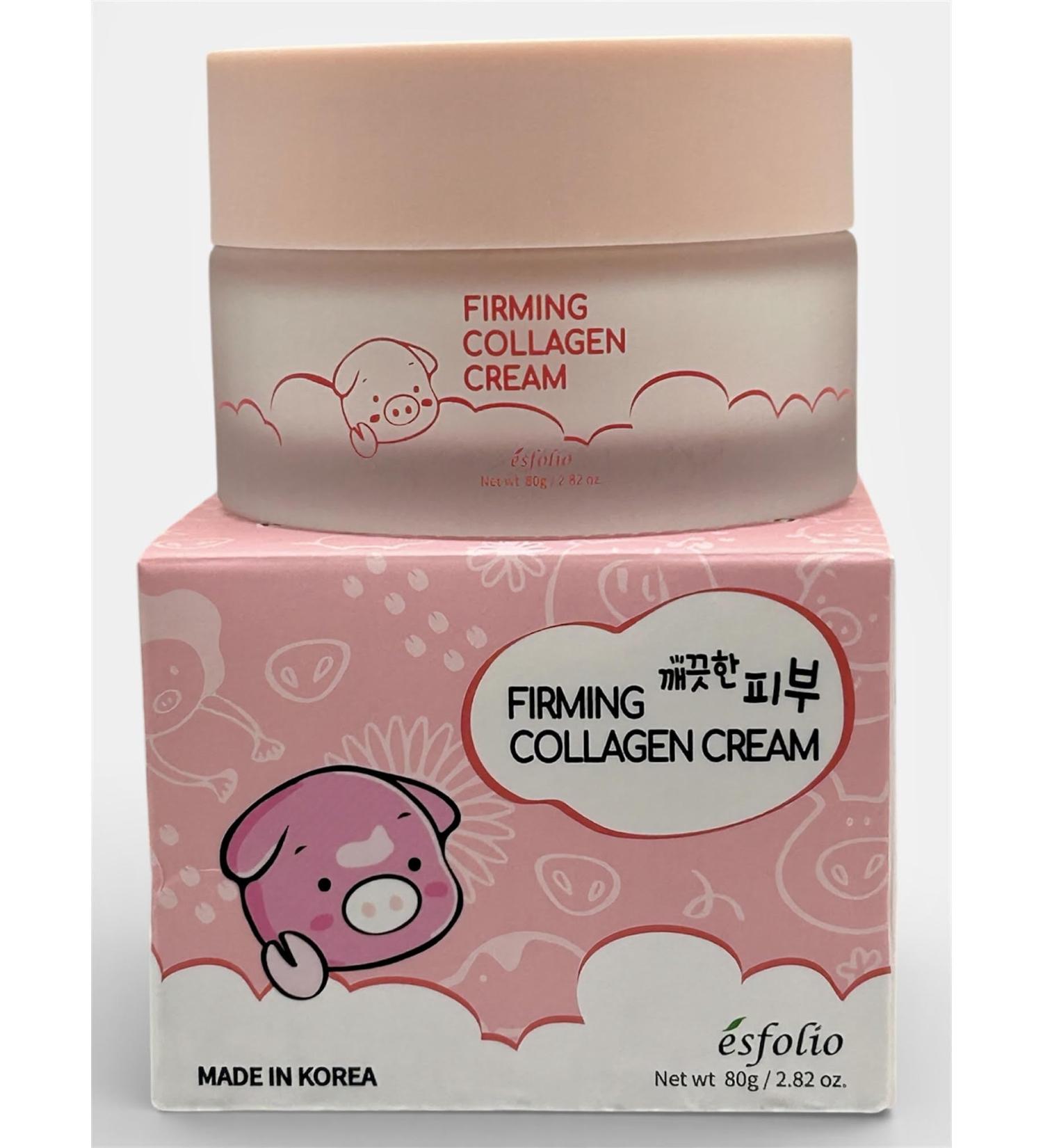 esfolio Made in Korea Pure Skin Firming Collagen Cream 2.82 Oz Lightweight Moisturizing Cream with Collagen Extract Soft Nourishing and Balancing Formula for Smooth and Healthy-Looking Skin