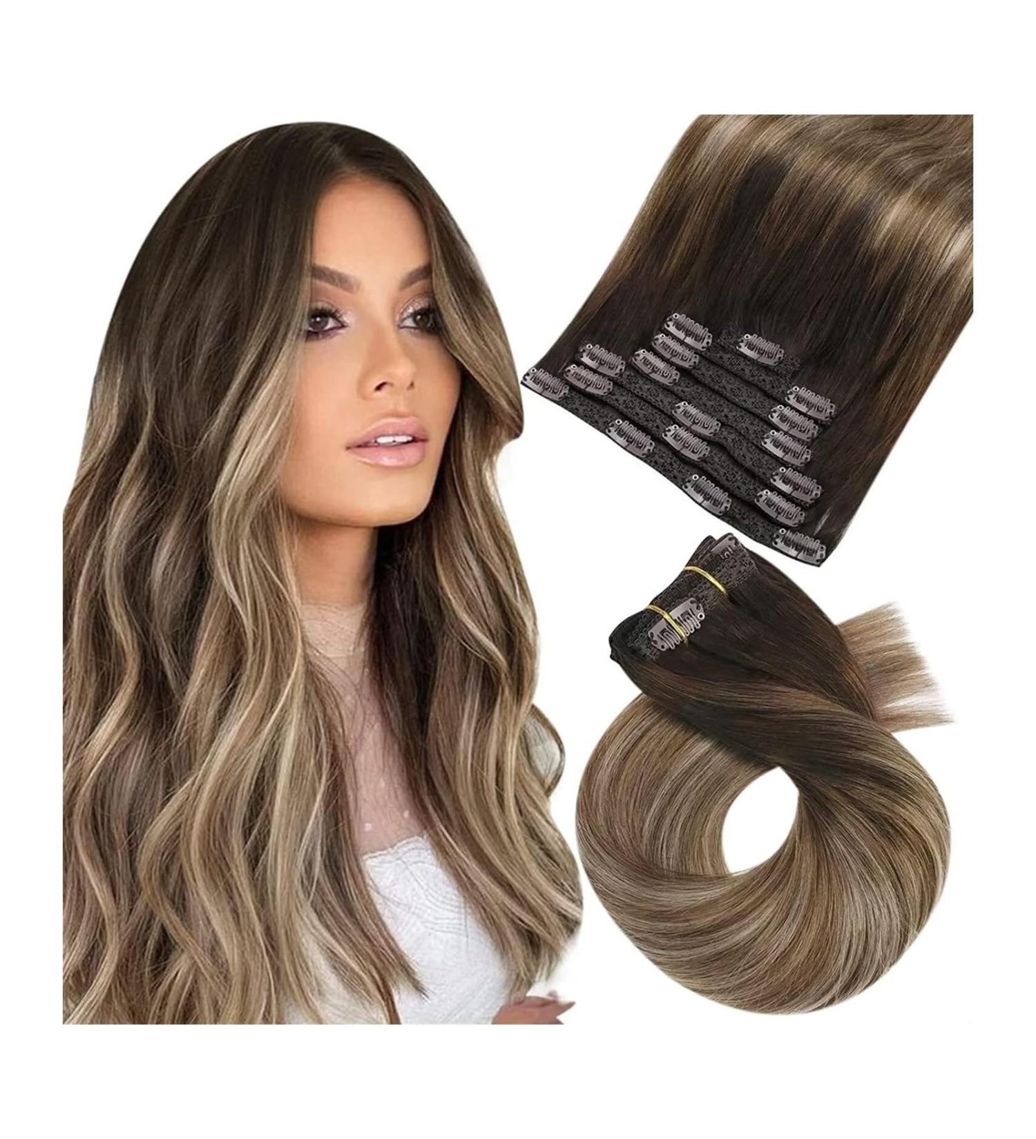 Hair Extensions Clip in Hair Extensions Human Hair Balayage Dark Brown to Brown Mix with Blonde Clip in Seamless Hair Extensions Human Hair Ombre Hair Extensions Clip in #4/10/16 Hair Pieces(10inches 10inches 70G 5P 100g/Set - Buy Online on GoSupps.com