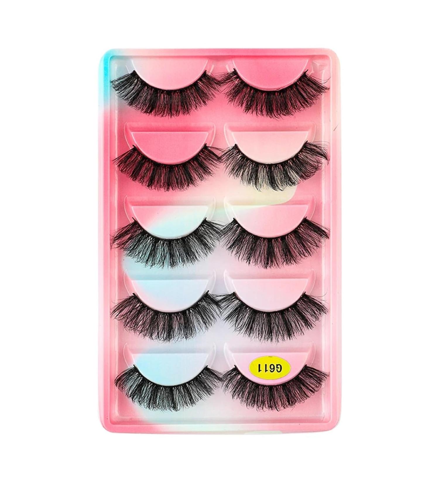 UAMOU Lashes 10/20/50/100 Boxes Mink Eyelashes 5 Pairs Natural False Eyelashes Thick Fluffy Faux Cils Lashes In Bulk G6 Cheerfully (Color : G611CS Size : 30 boxes) - Buy Online on GoSupps.com