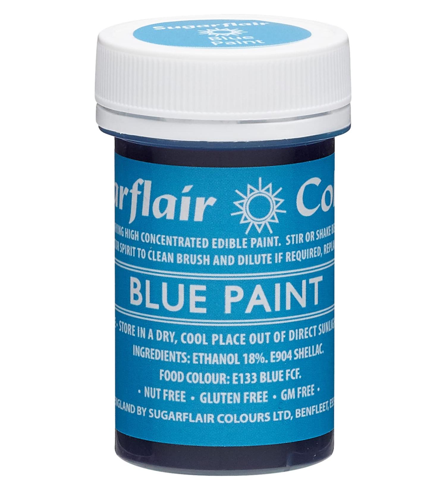Sugarflair Blue Edible Food Paint for Painting Icing Sugar Pastes Flower & Modelling Pastes Royal Icing Marzipan & Buttercream - 20g