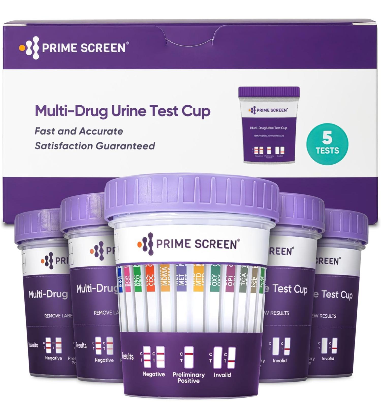 Prime Screen 14 Panel Instant Home Test Cup - 5 Cups - TDOA-1144A3 - Buy Online on GoSupps.com