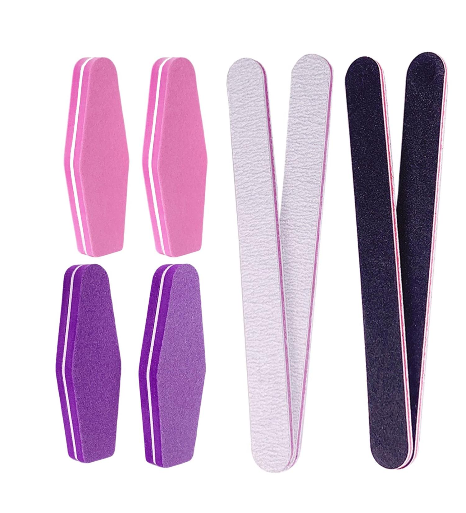 8 Pc Nail File and Buffer Set - 100/180 Grit for Acrylic Nails, Fingernail Buffing Blocks - Professional Manicure Kit Supplies - Buy Online on GoSupps.com
