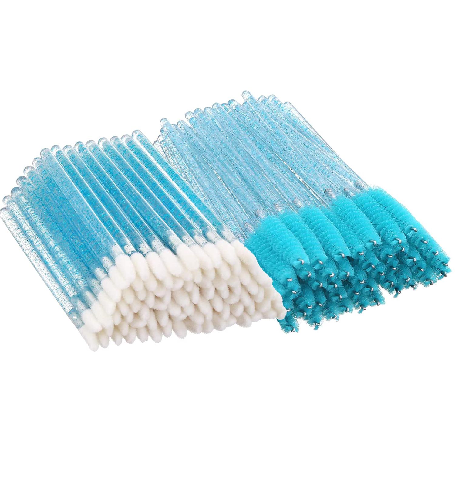 100 Pcs Disposable Mascara and Lip Wands - Crystal Eyelash & Lip Gloss Brushes in Blue - Makeup Applicators for Professionals - Buy Online on GoSupps.com