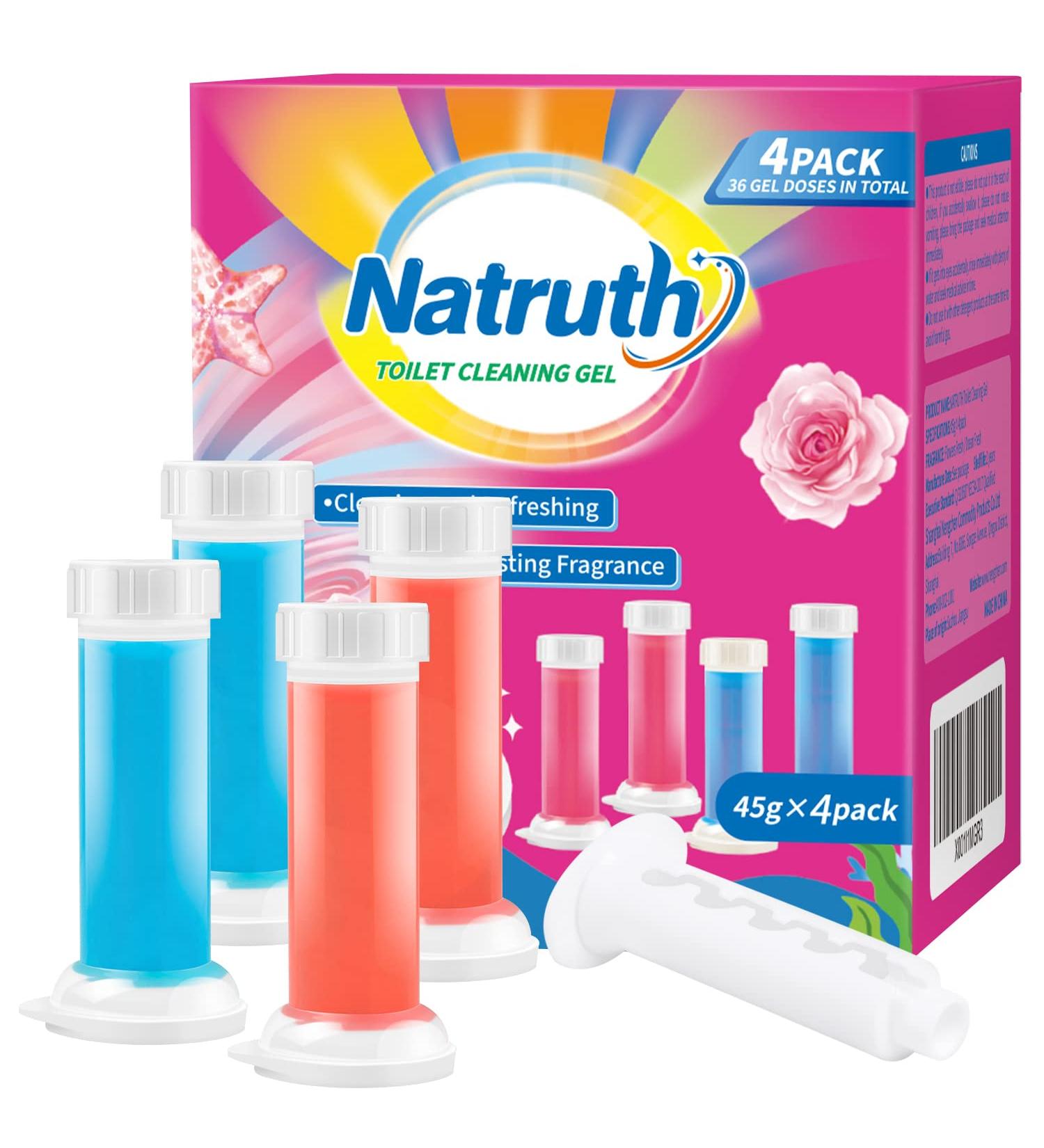 NATRUTH Toilet Cleaning Gel 4PCS - Flower and Ocean Fragrance - Long-lasting Cleanliness for Toilets, Basins, and Sinks - Buy Online on GoSupps.com