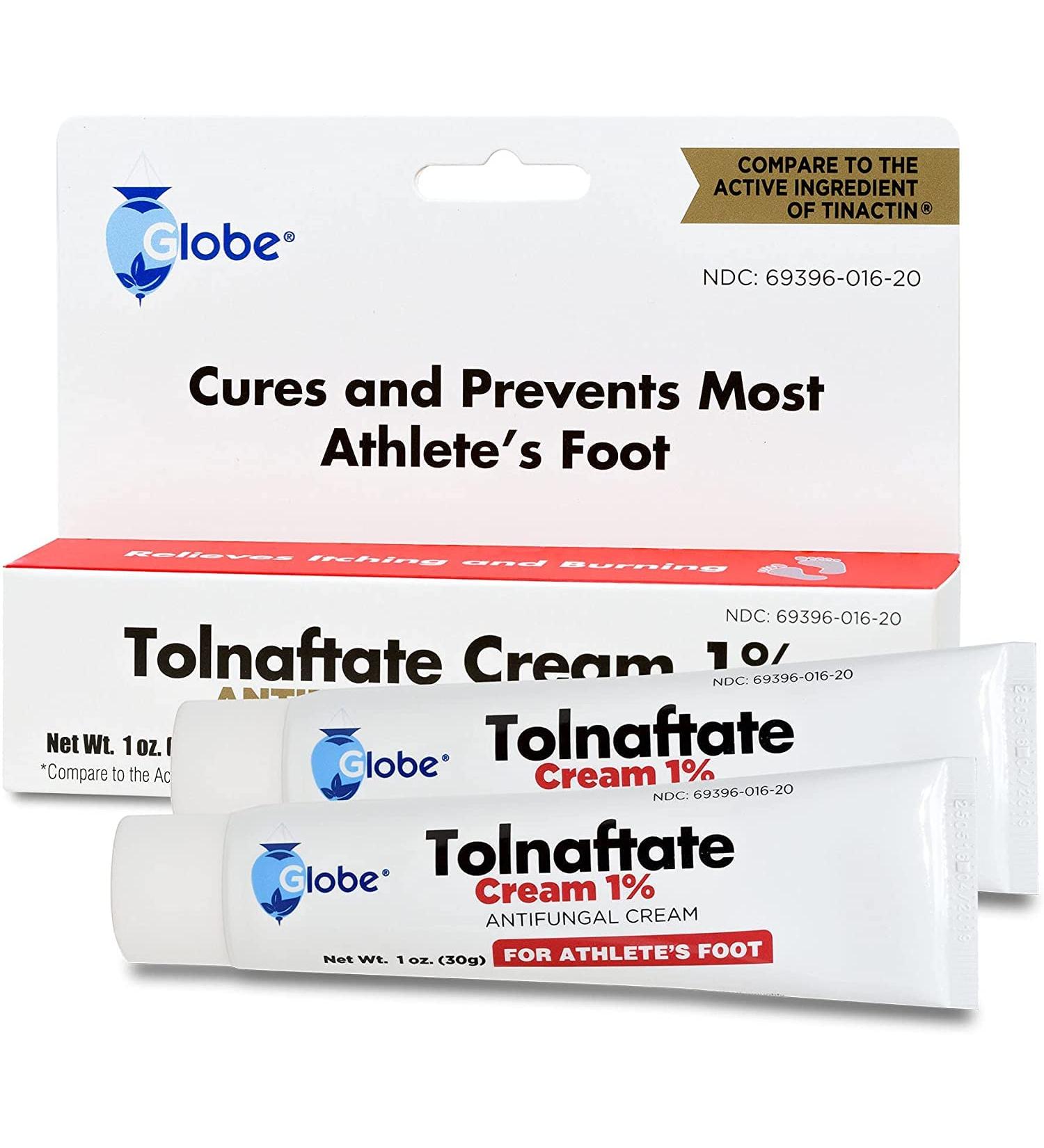 Globe Tolnaftate 1% Antifungal Treatment 1 Oz - Proven Clinically Effective on Athlete's Foot & Ringworm - 2 Pack - Buy Online on GoSupps.com