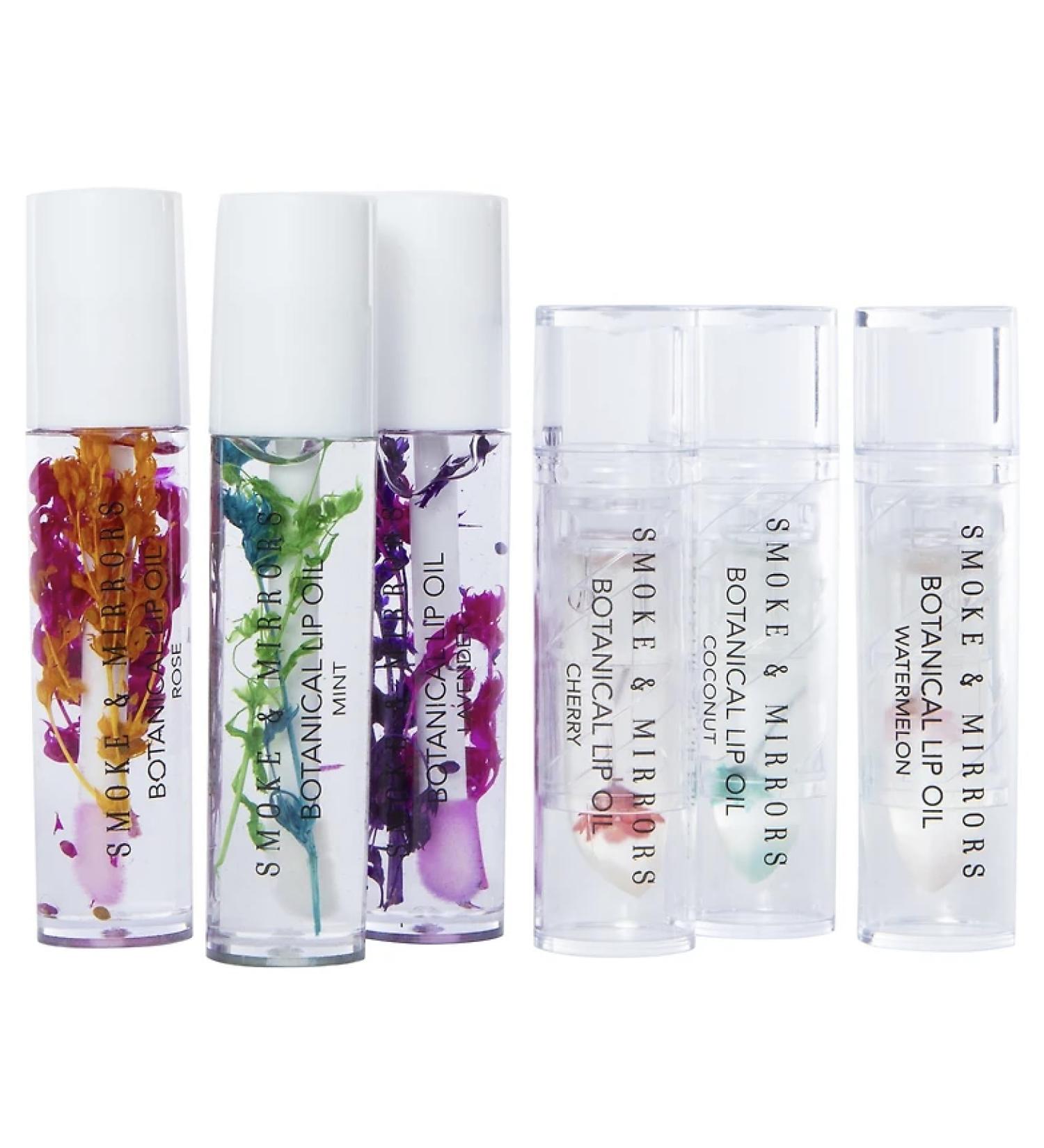 6 PC FLOWER LIP BALM & BOTANICAL LIP OIL SET