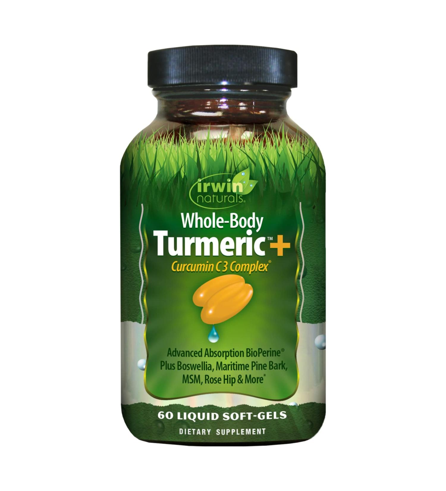 Buy Irwin Naturals Whole-Body Turmeric+ - 60 Liquid Soft-Gels for Joint & Overall Health - Buy Online on GoSupps.com