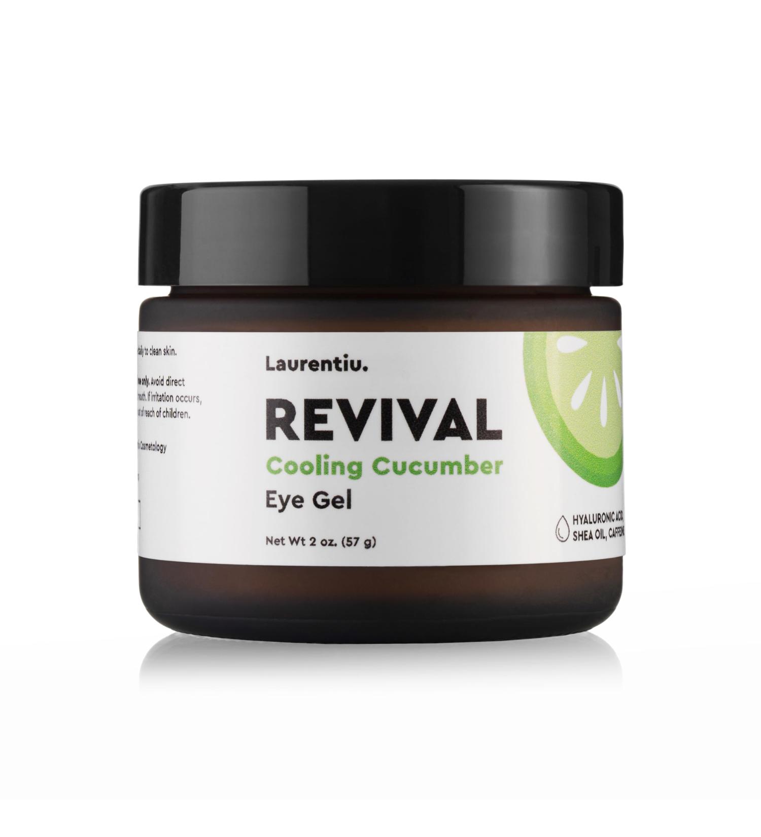 Revival Eye Gel by Laurentiu | Cucumber Eye Cream with Caffeine for Puffiness Dark Circles & Wrinkles - 2 oz | Anti-Aging Solution - Buy Online on GoSupps.com