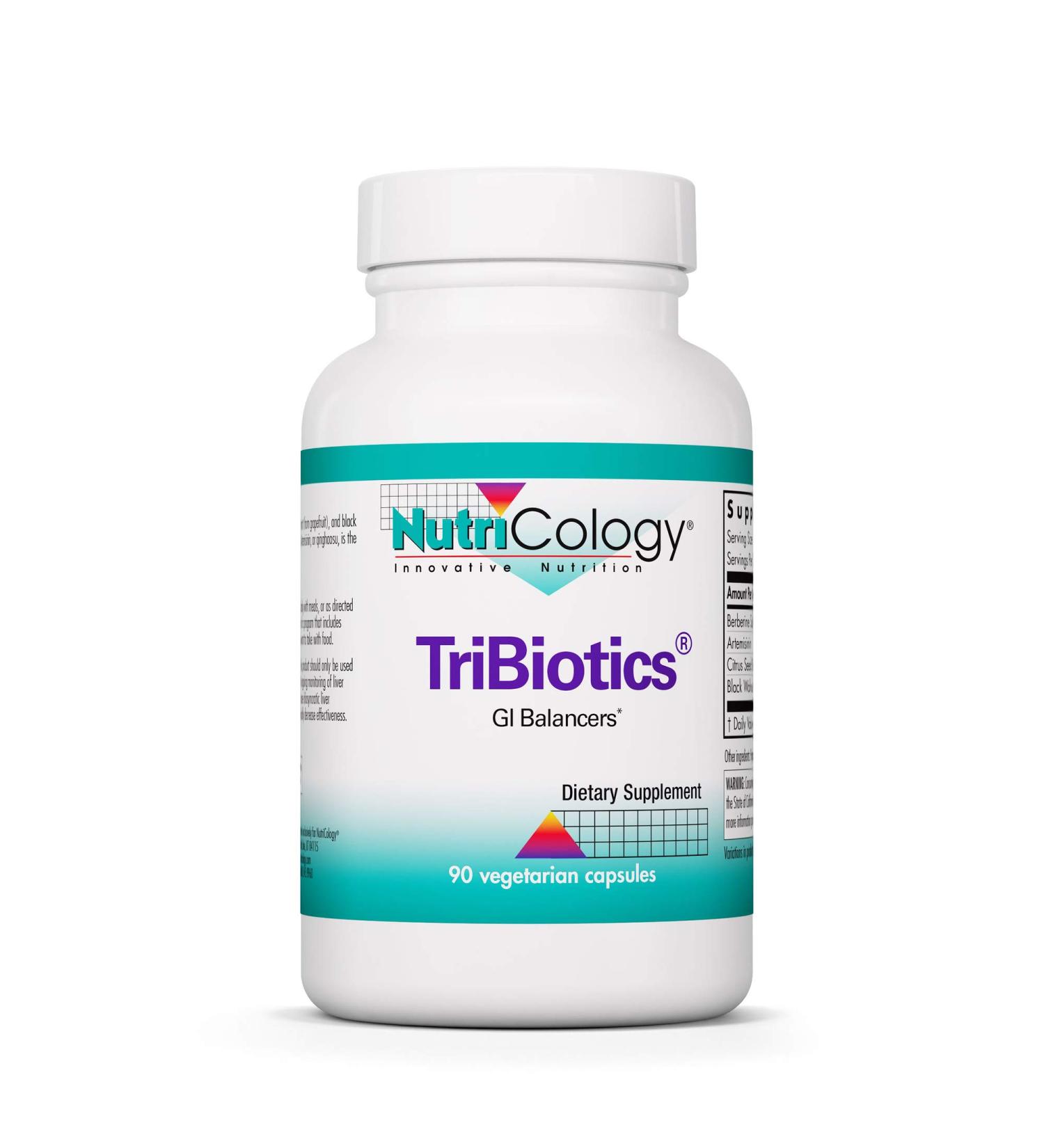 Nutricology TriBiotics - 90 Vegetarian Capsules for Digestive Health - Buy Online on GoSupps.com