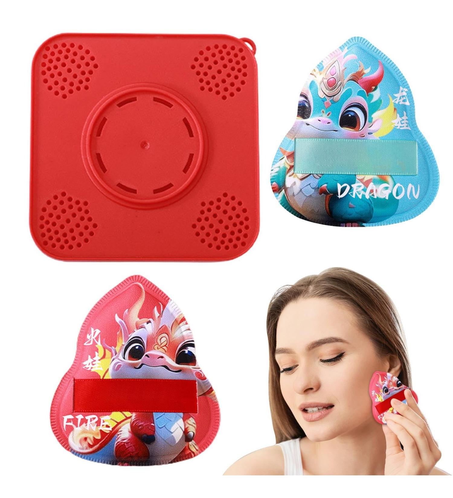 Ruwshuuk Powder Puff for Face Powder Dragon Pattern Cosmetic Foundation Blender Sponge Face Makeup Puff with Storage Box Makeup Sponges for Applying Loose Or Pressed Powders - Buy Online on GoSupps.com