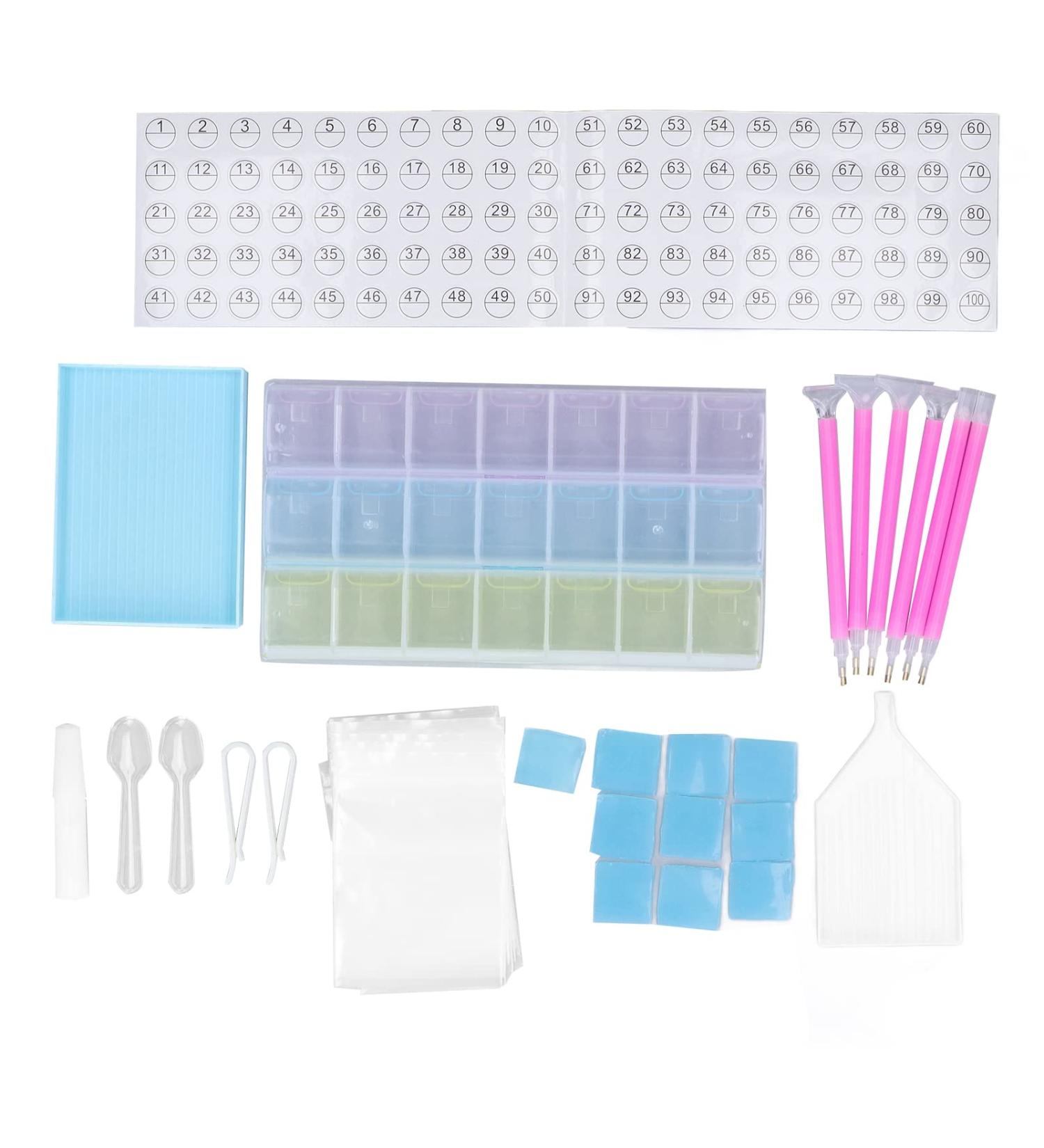 Rhinestone Painting Tool Set with Storage Box Point Drill Pen Spot Drilling Mud Storage Box Rhinestone Painting Kit Tools for Diamond Painting Art - Buy Online on GoSupps.com