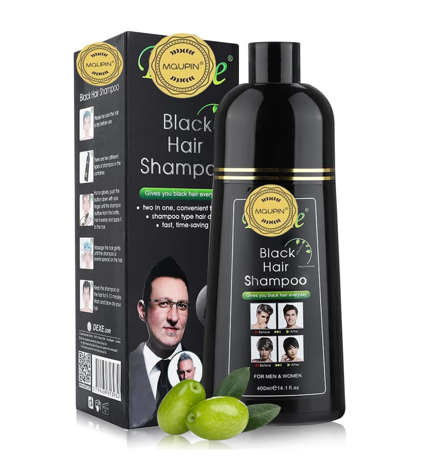 400ml Black Hair Shampoo: Herbal Hair Color Dye for Men and Women - Semi-Permanent, Gentle Formula for Smooth, Shiny Results - Buy Online on GoSupps.com