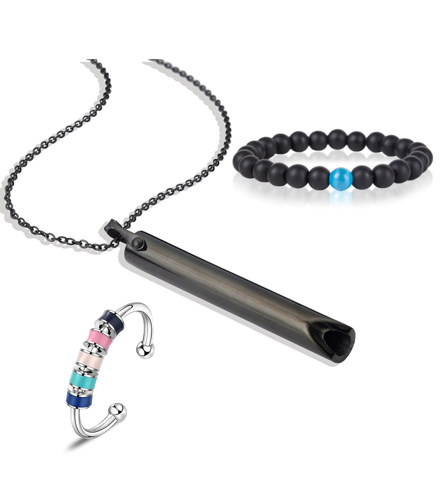 Anxiety Relief Necklace Items Quit/Stop Smoking Aid Breathing Whistles Necklace for Mindful Breathing Stress Relief Meditation Relaxation Calming Down B4:anxiety Relief Items - Buy Online on GoSupps.com