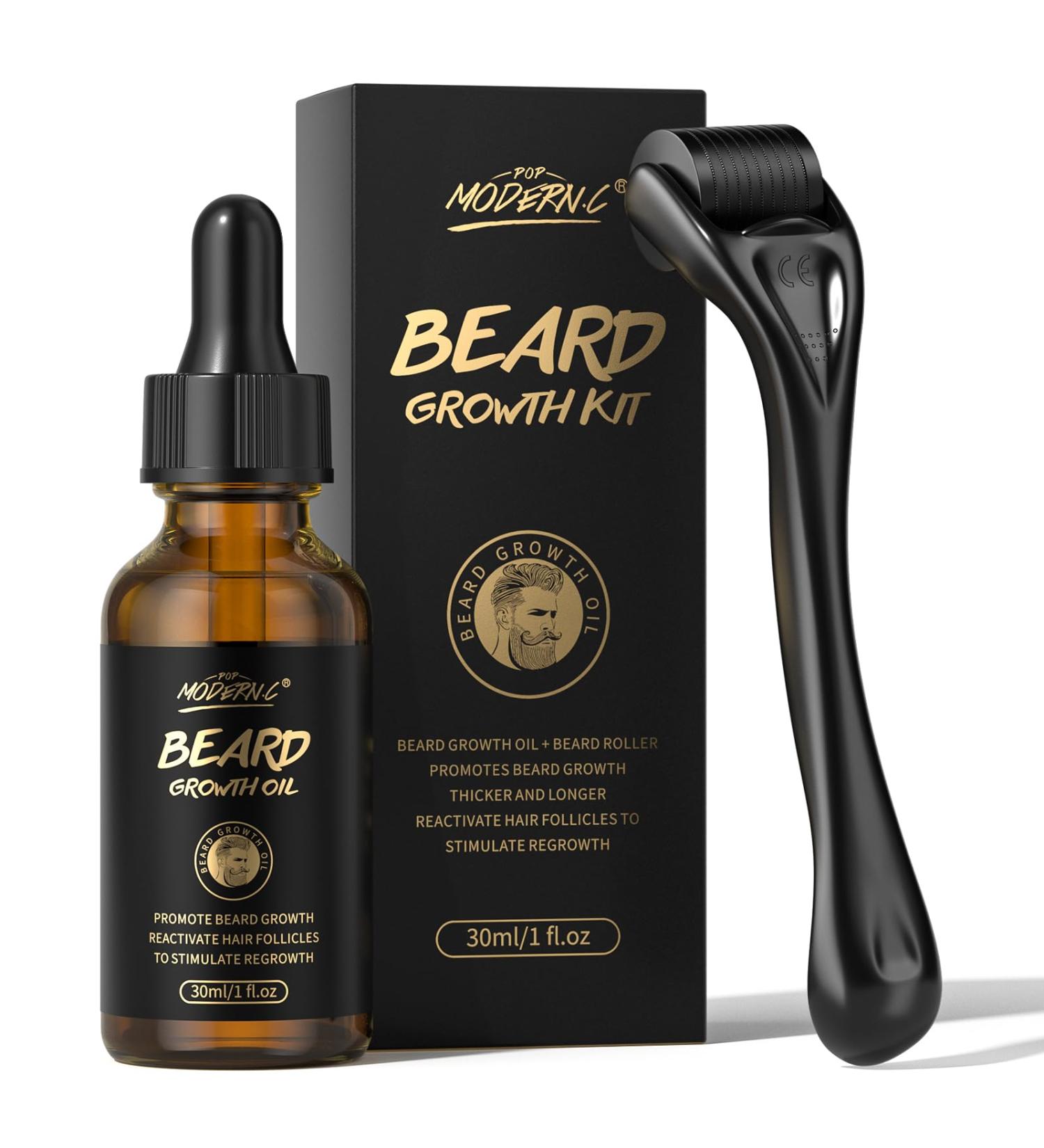 Buy Bartwachtums Set - Biotin Beard Growth Oil & Scooter for Hair Growth | Male Face Hair Treatment | Thickening Serum 1 fl oz - Buy Online on GoSupps.com