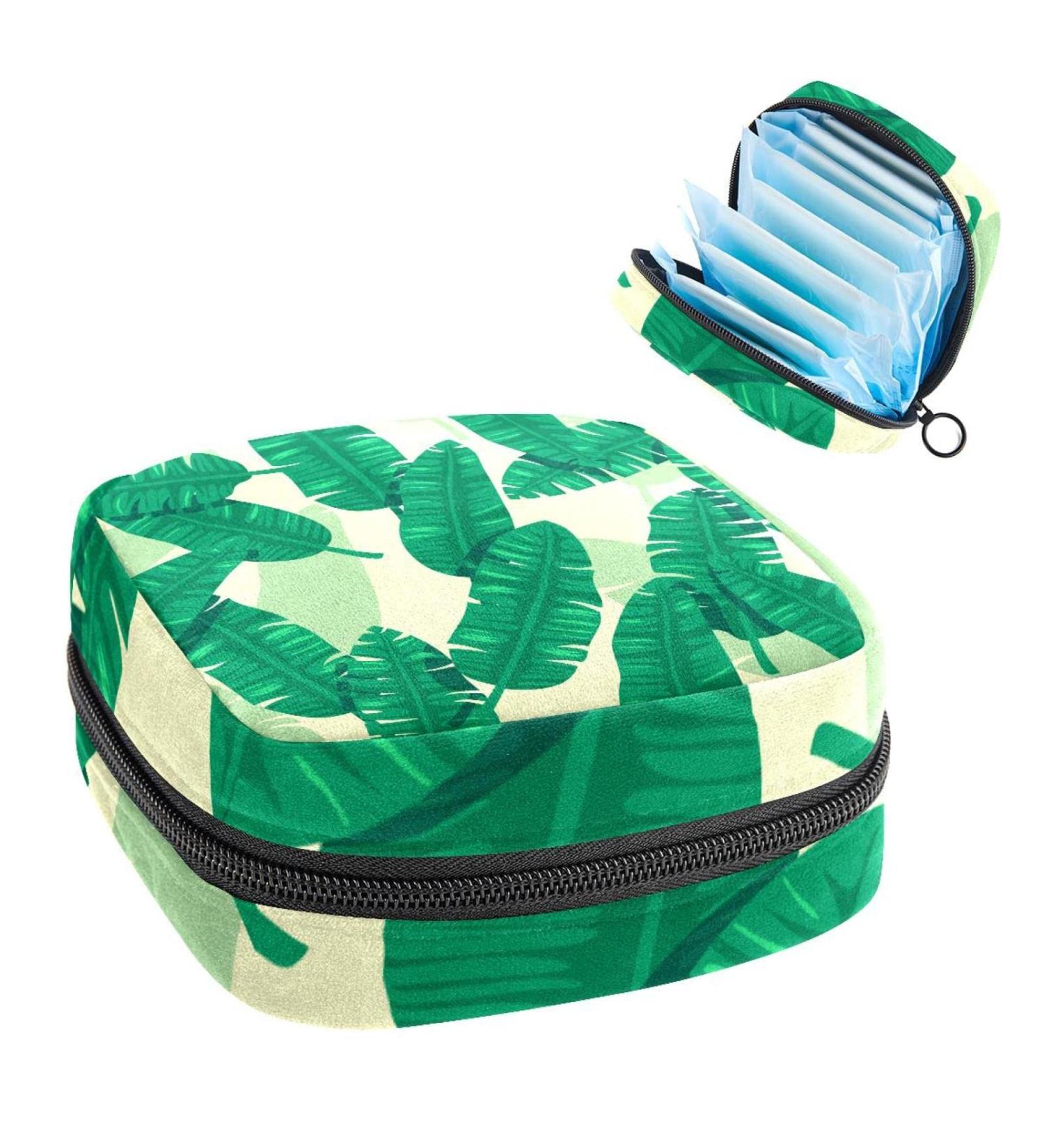 Anna Cowper Banana Leaf Pattern Sanitary Napkin Storage Bag - Multi-colored Portable Period Pouch for Women & Teen Girls - Buy Online on GoSupps.com