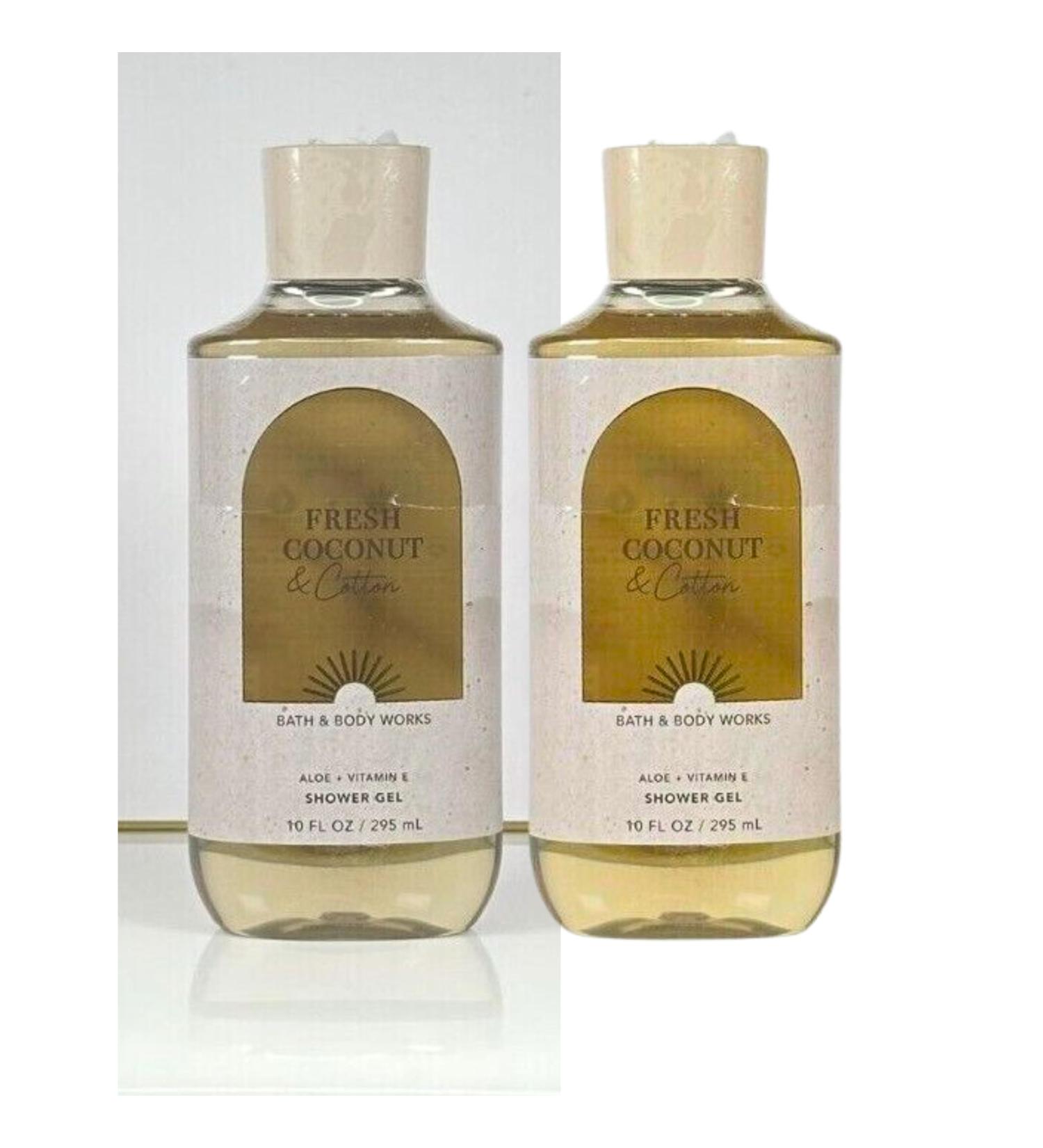 Bath & Body Works Shower Gel Gift Set of 2 10oz Each (Fresh Coconut Cotton)