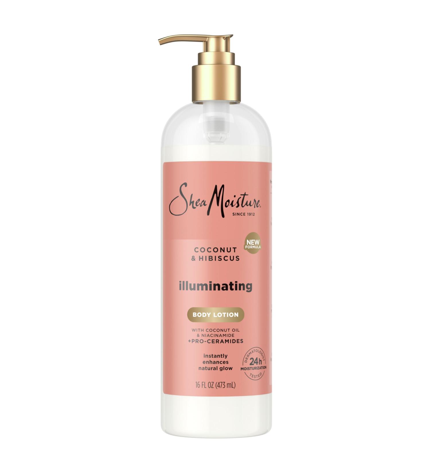 Buy SheaMoisture Illuminating Body Lotion - Coconut Oil & Hibiscus for 24H Moisture | Radiant Skin Glow - 16 oz - Buy Online on GoSupps.com